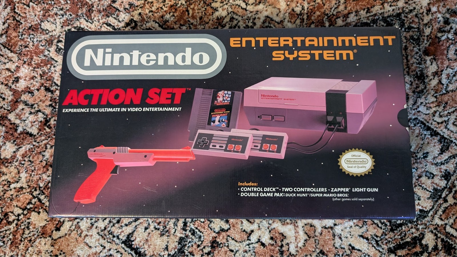 Nintendo NES Action Set Console Complete In Box Mario/Duck Hunt MINT Free Ship!