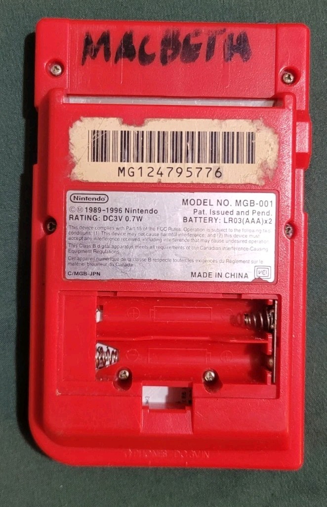 Gameboy Pocket – Red – Does Not Turn On – No Battery Cover