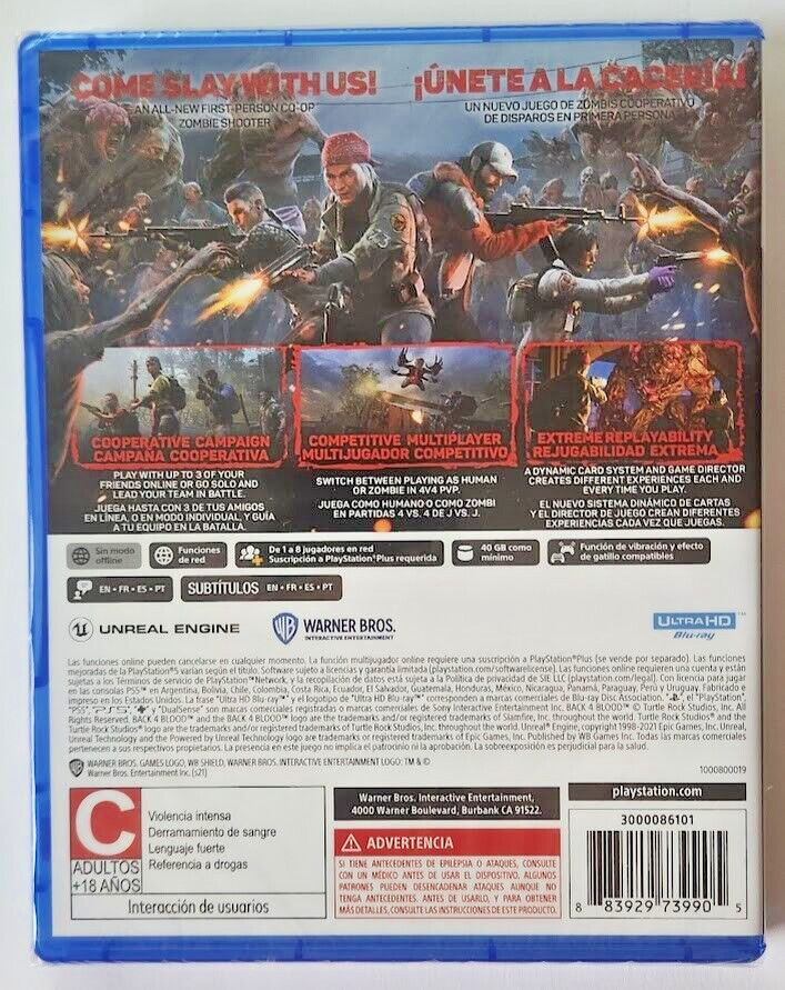 Back 4 Blood PS5 Brand New Game Special (2021 First Person Shooting)