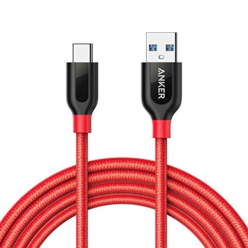 Anker PowerLine+ USB-C to USB-A 3.0 Cable 1.8m Red Compatible with Galaxy S8/S8+
