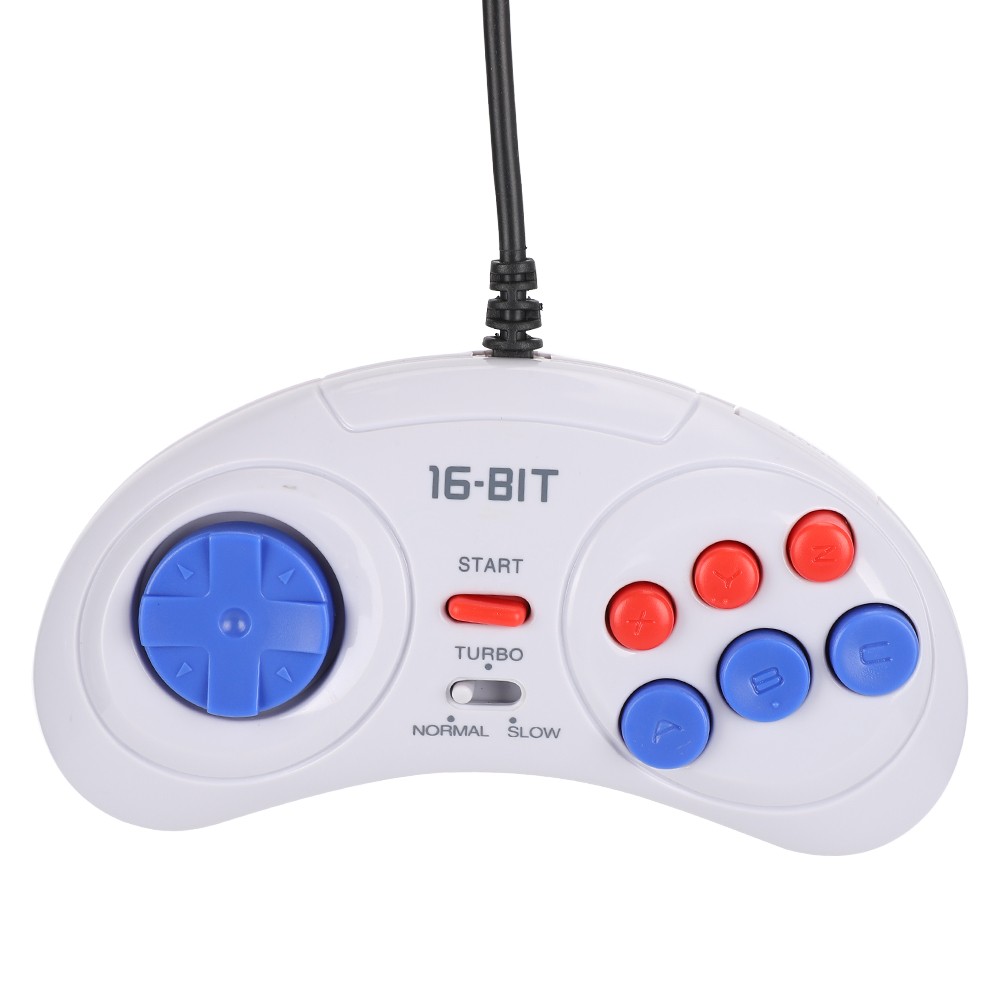 16Bit 9-Pin Mini Handheld Game Console Ergonomic Gaming Controller White Fo GTXG