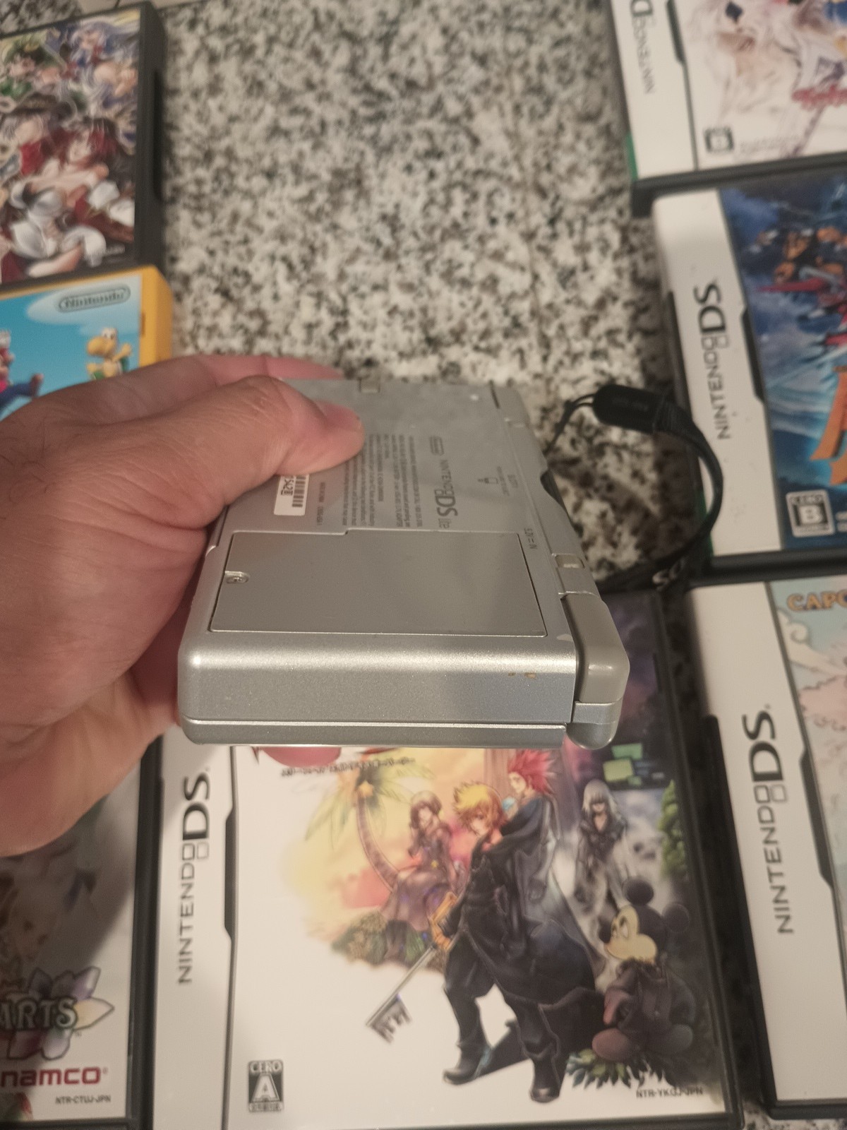 Nintendo DS Lite Launch Edition Silver Handheld System 11 Games