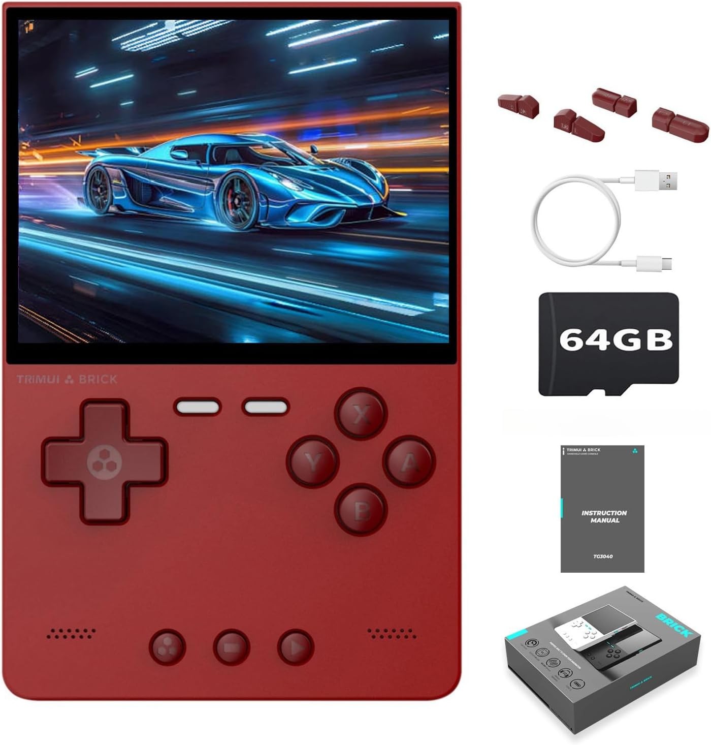 Trimui Brick Retro Handheld 3.2 IPS 1024×768 Red 64GB