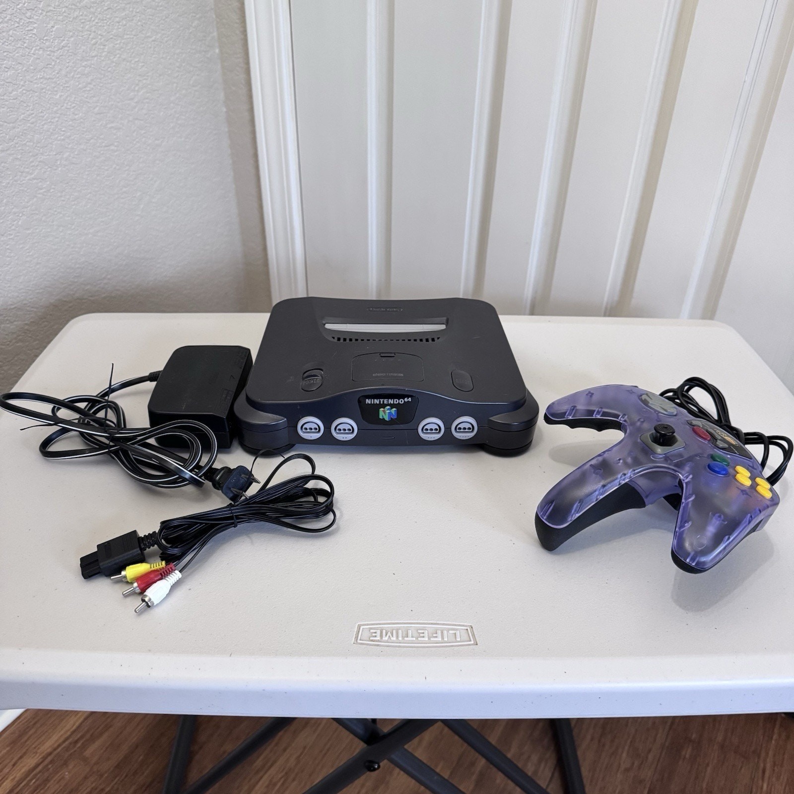 Nintendo 64 N64 Video Game Console With Cords Mad Catz Controller Works
