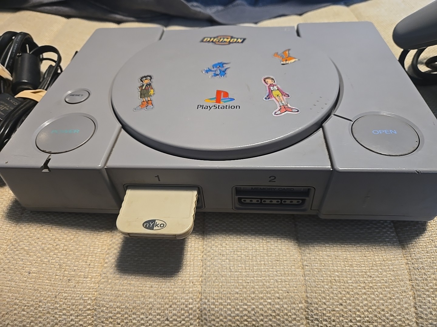 Sony PlayStation 1 Video Game Console – Gray With A Memory Card