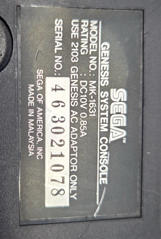 Sega Genesis Model 2 MK-1631 Console Bundle OEM Controller Power RF Tested