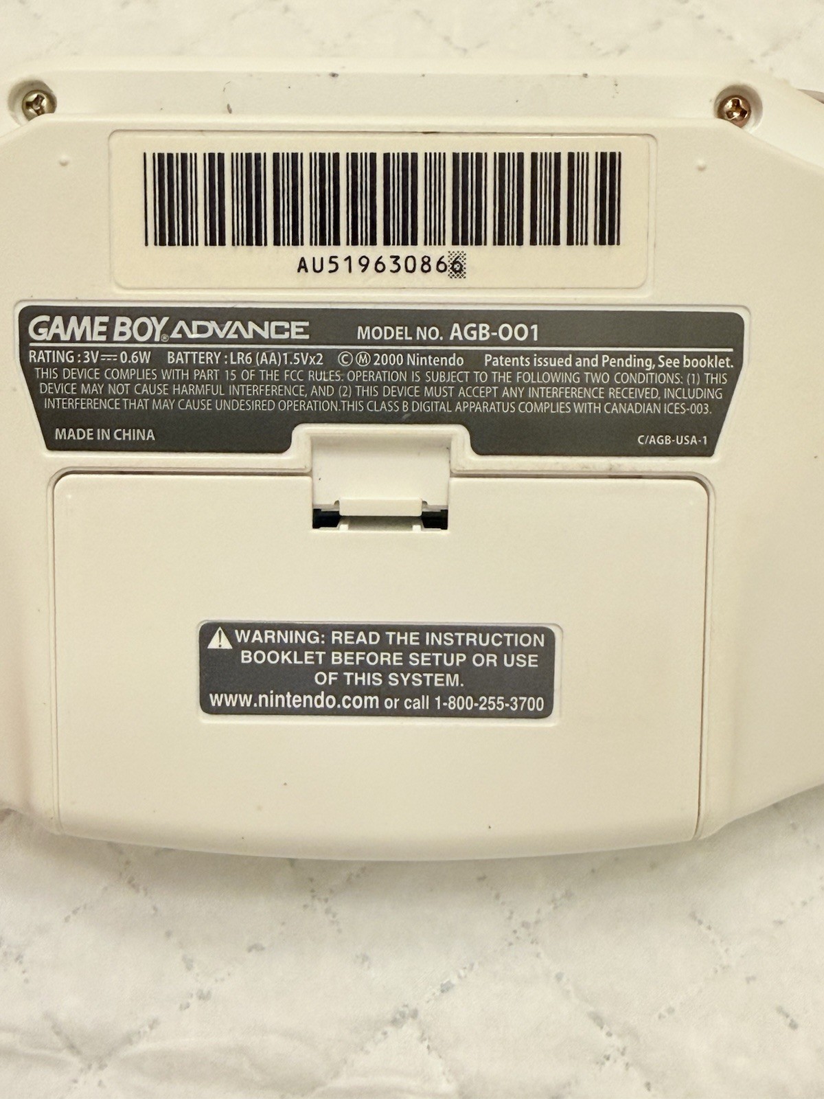 Nintendo Game Boy Advance Gaming Console – White With 8 Games TESTED!