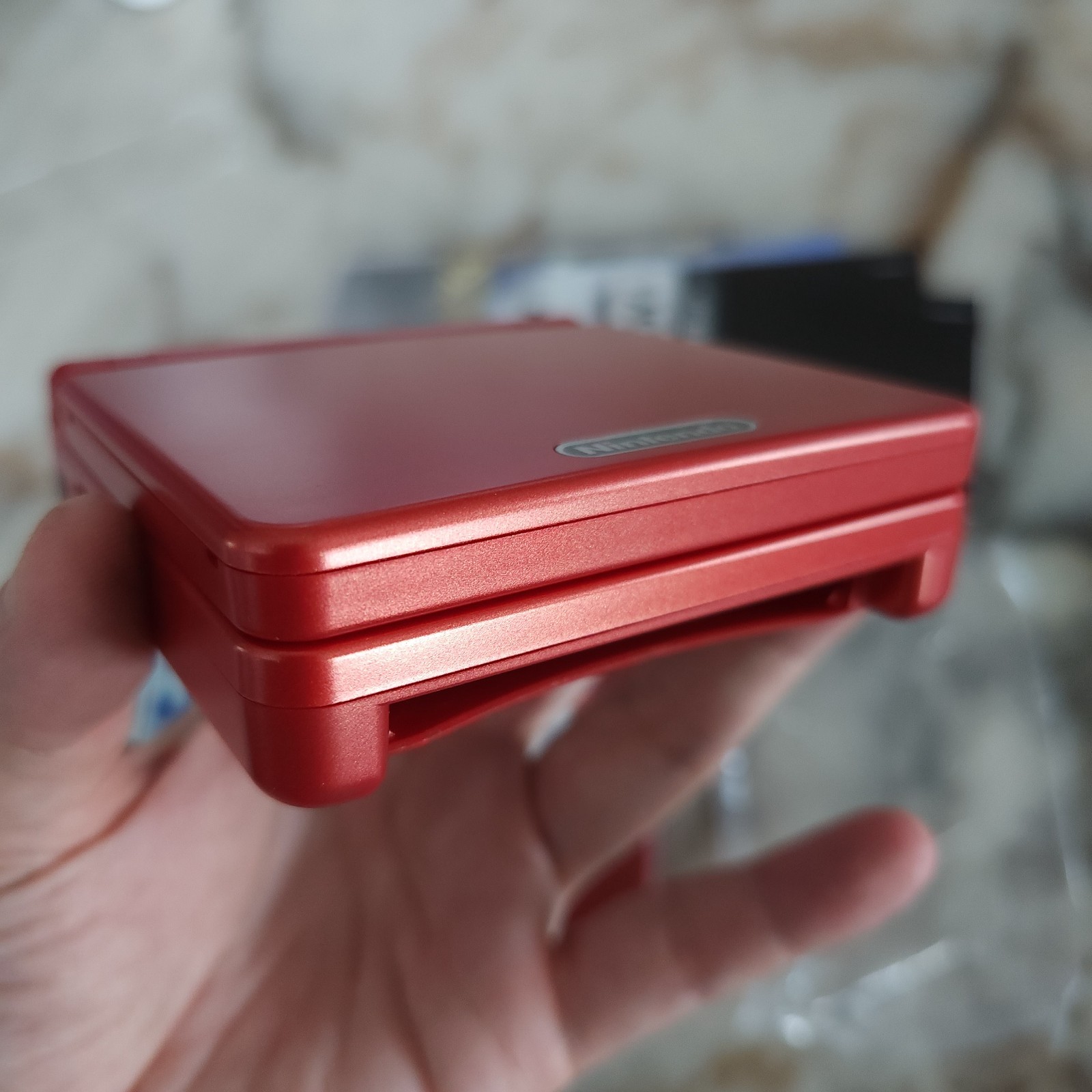 Game Boy Advance GBA SP AGS 001 Flame Red CIB NEVER USED