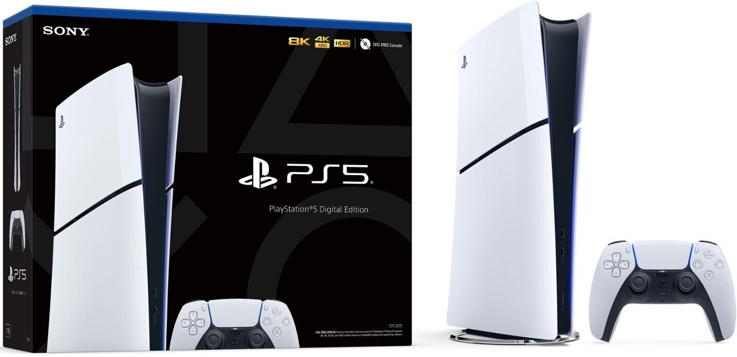 Sony PlayStation 5 Slim Console Digital Edition (White)