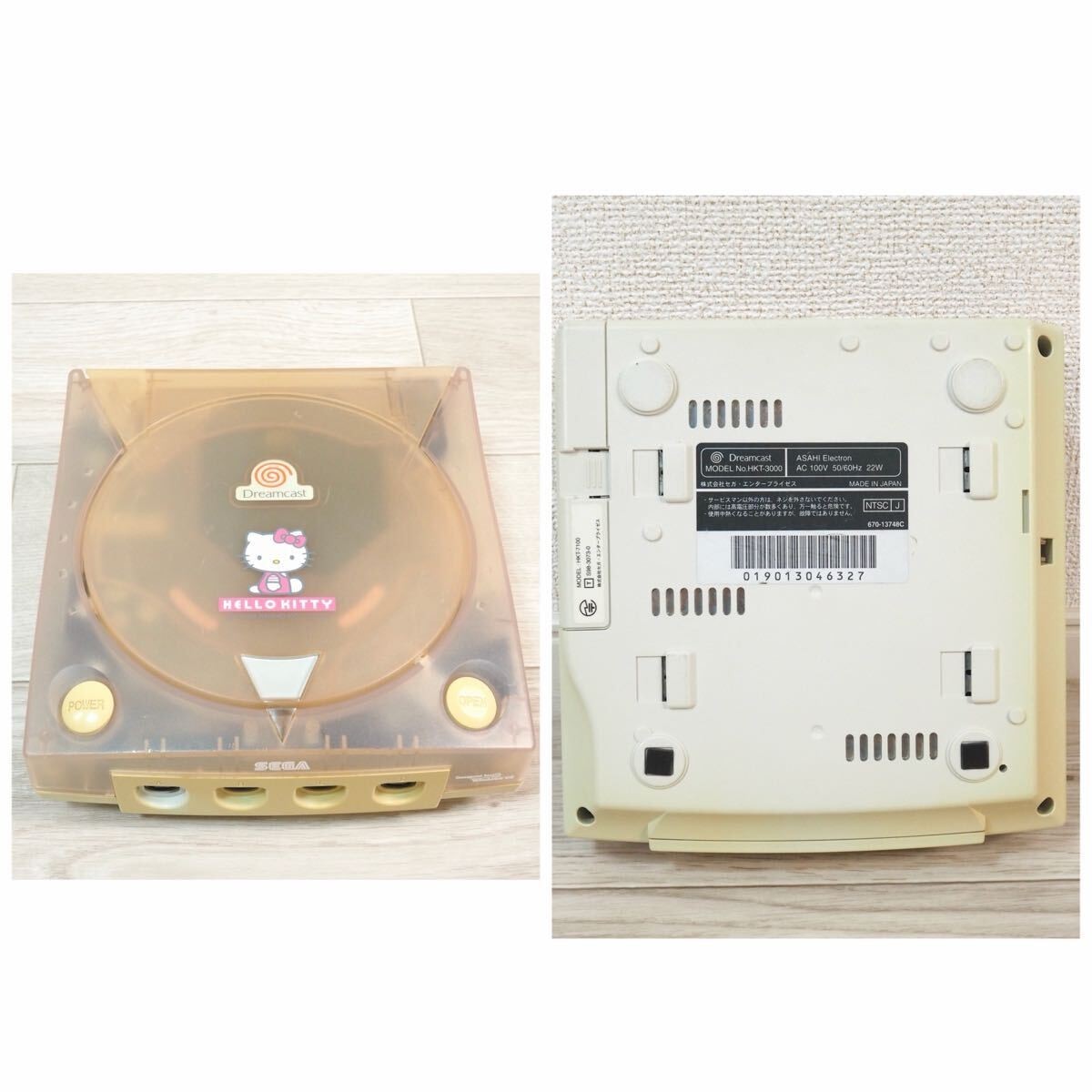 SEGA Dreamcast Hello Kitty Pink Skeleton Console HKT-3000 Tested Working Japan
