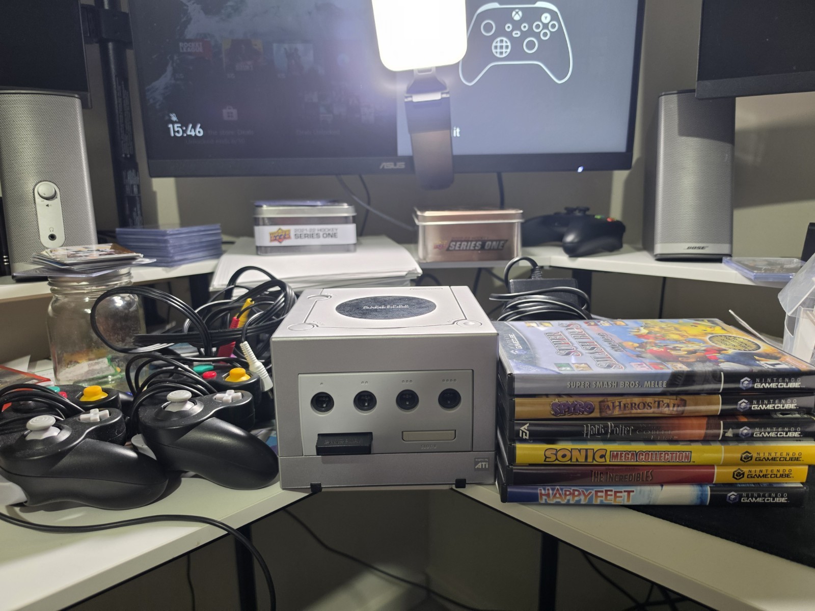 Nintendo GameCube Bundle with 6 Games + 2 Controllers/Memory Card TESTED