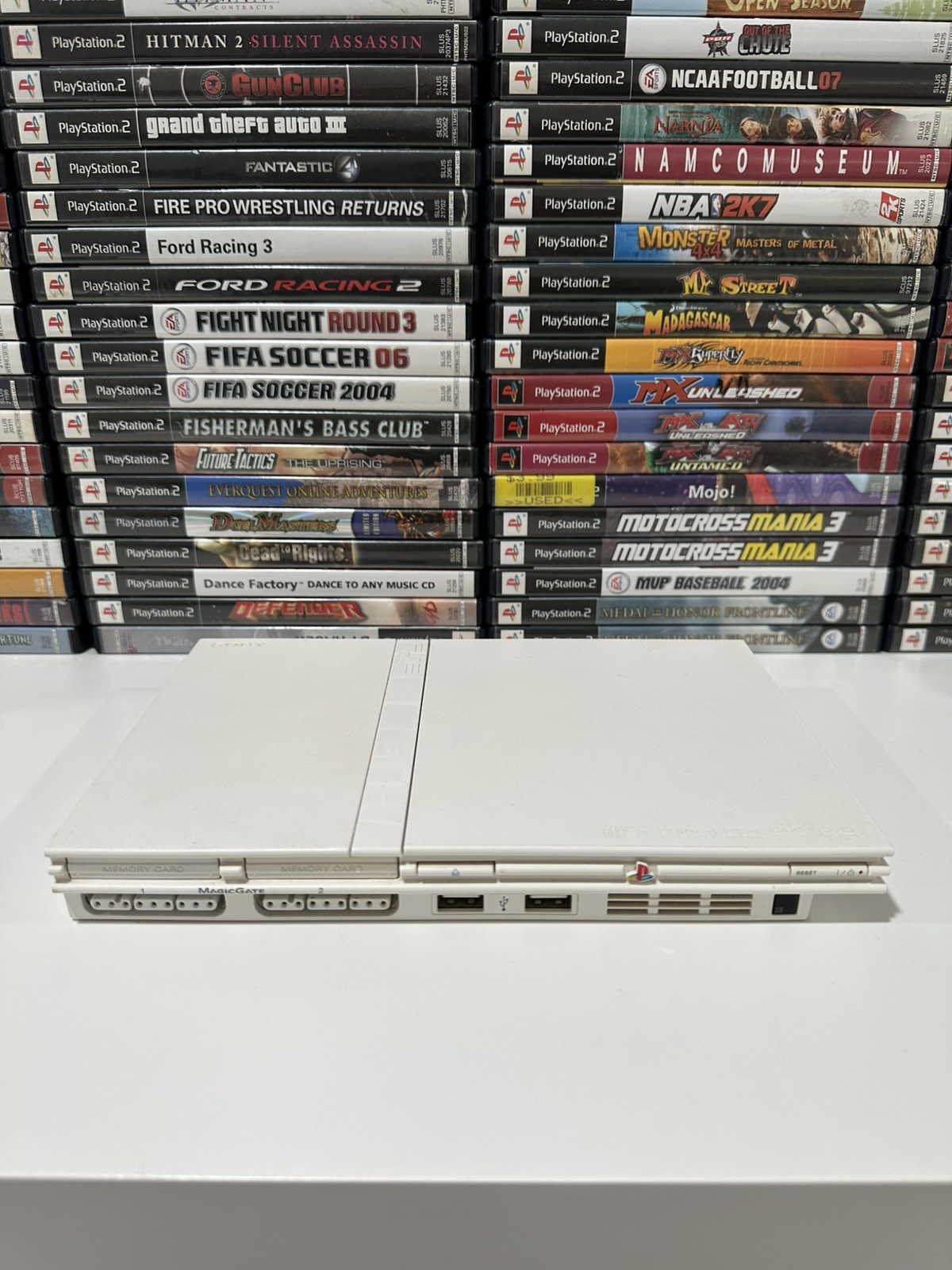 Sony PlayStation 2 White Slim OEM Bundle– Clean, Tested, Ready to Play + 2 Games