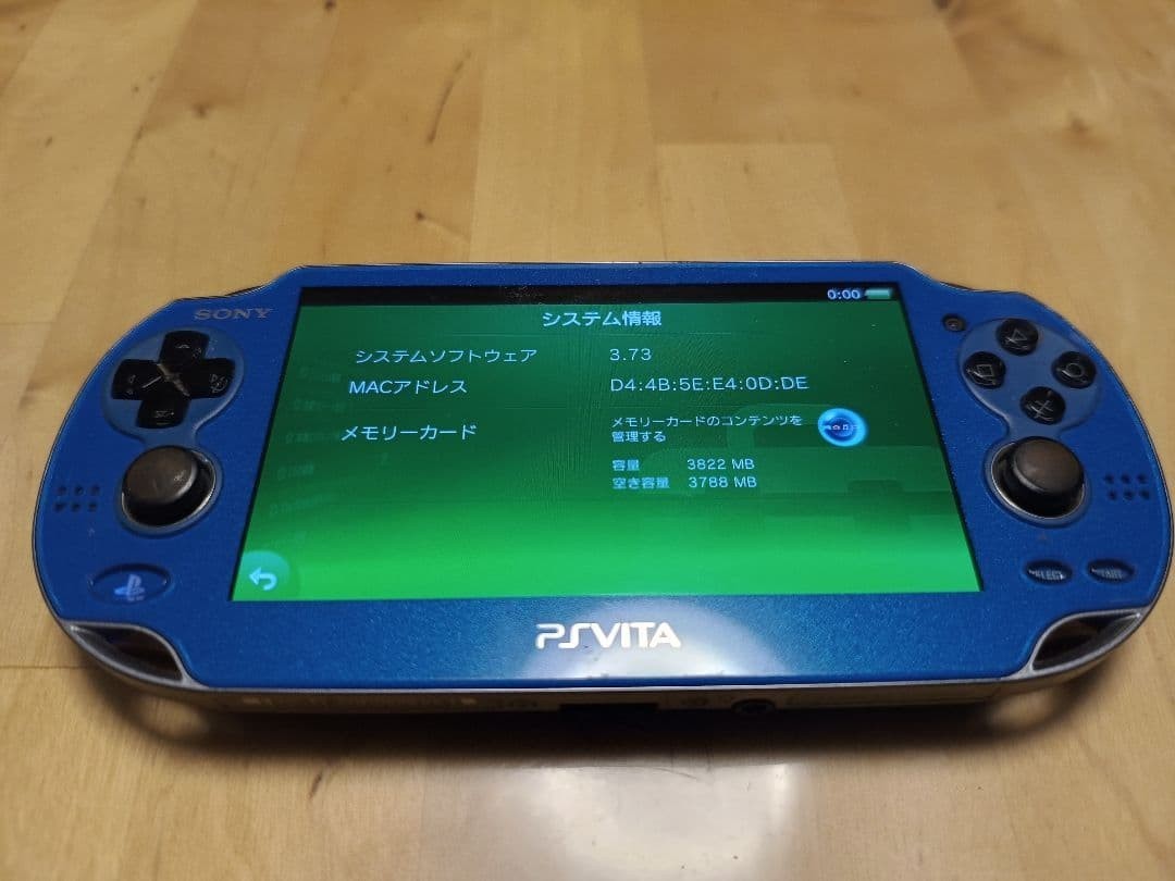 SONY PS Vita PCH-1000 Console Sapphire Blue Tested