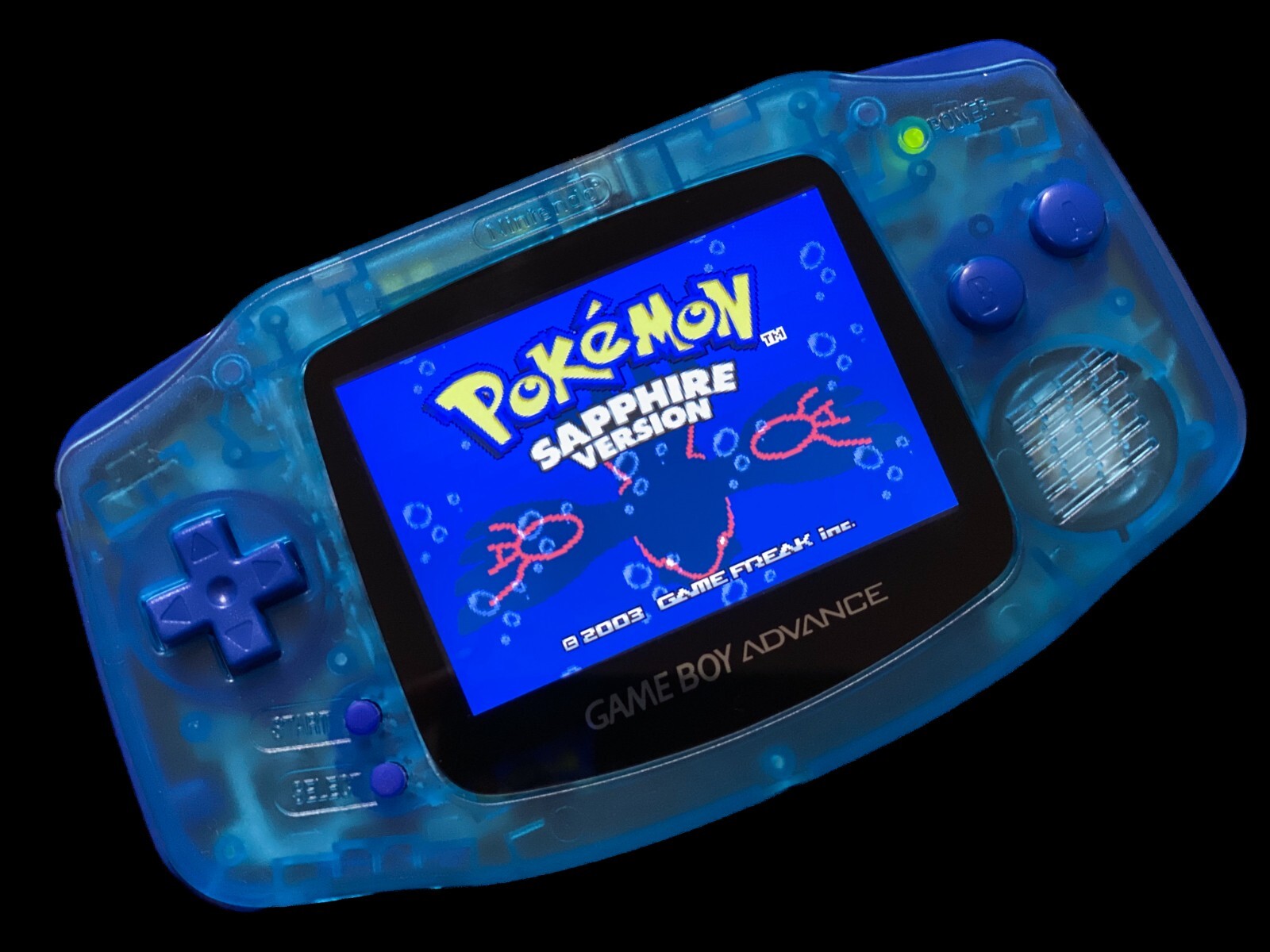 Nintendo Game Boy Advance GBA Clear Blue System 101 IPS LCD Backlit BRIGHTER