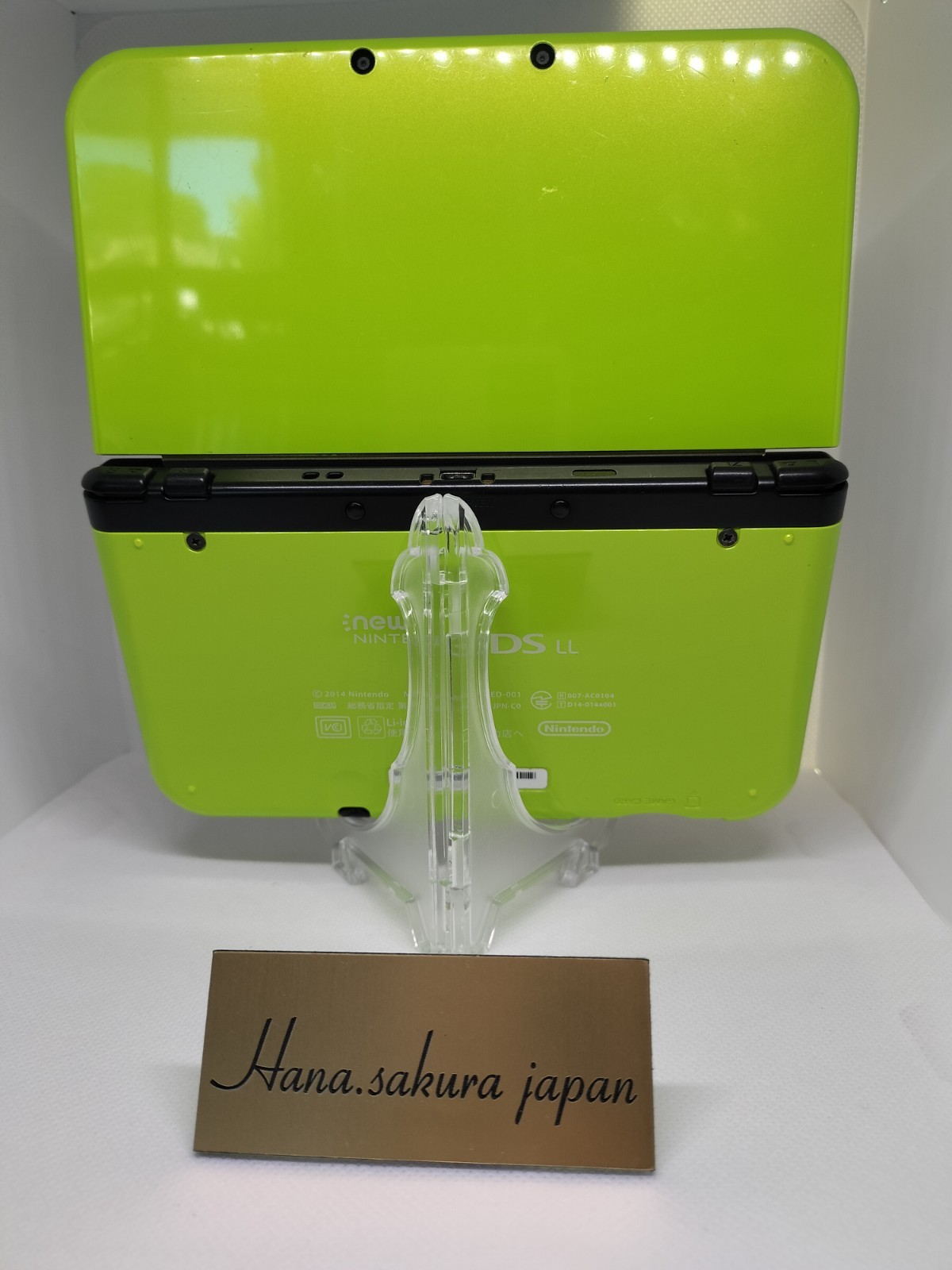 New Nintendo 3DS XL LL lime Black Console Stylus Rank B Japanese ver DS32