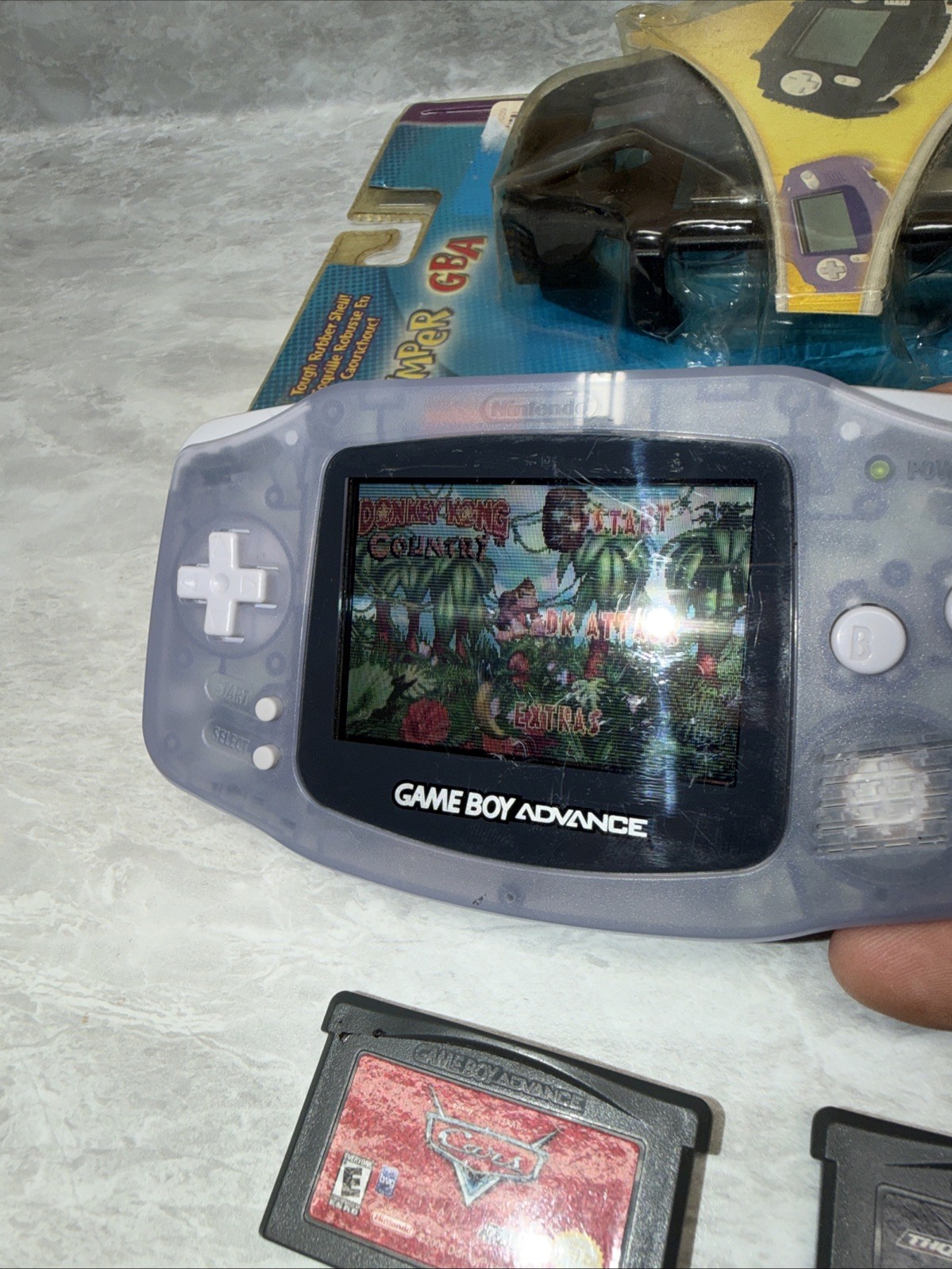 Nintendo Game Boy Advance Console System – Clear Glacier Bundle 15 Games And Acc