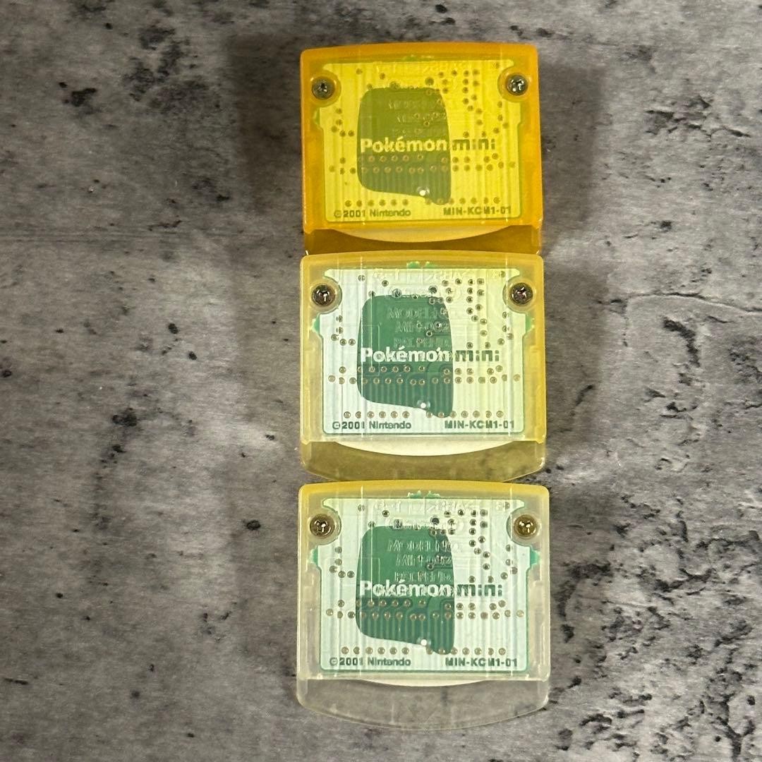 Nintendo Pokémon mini Console Clear + 3 Games Pichu Bros Party Pinball Tested