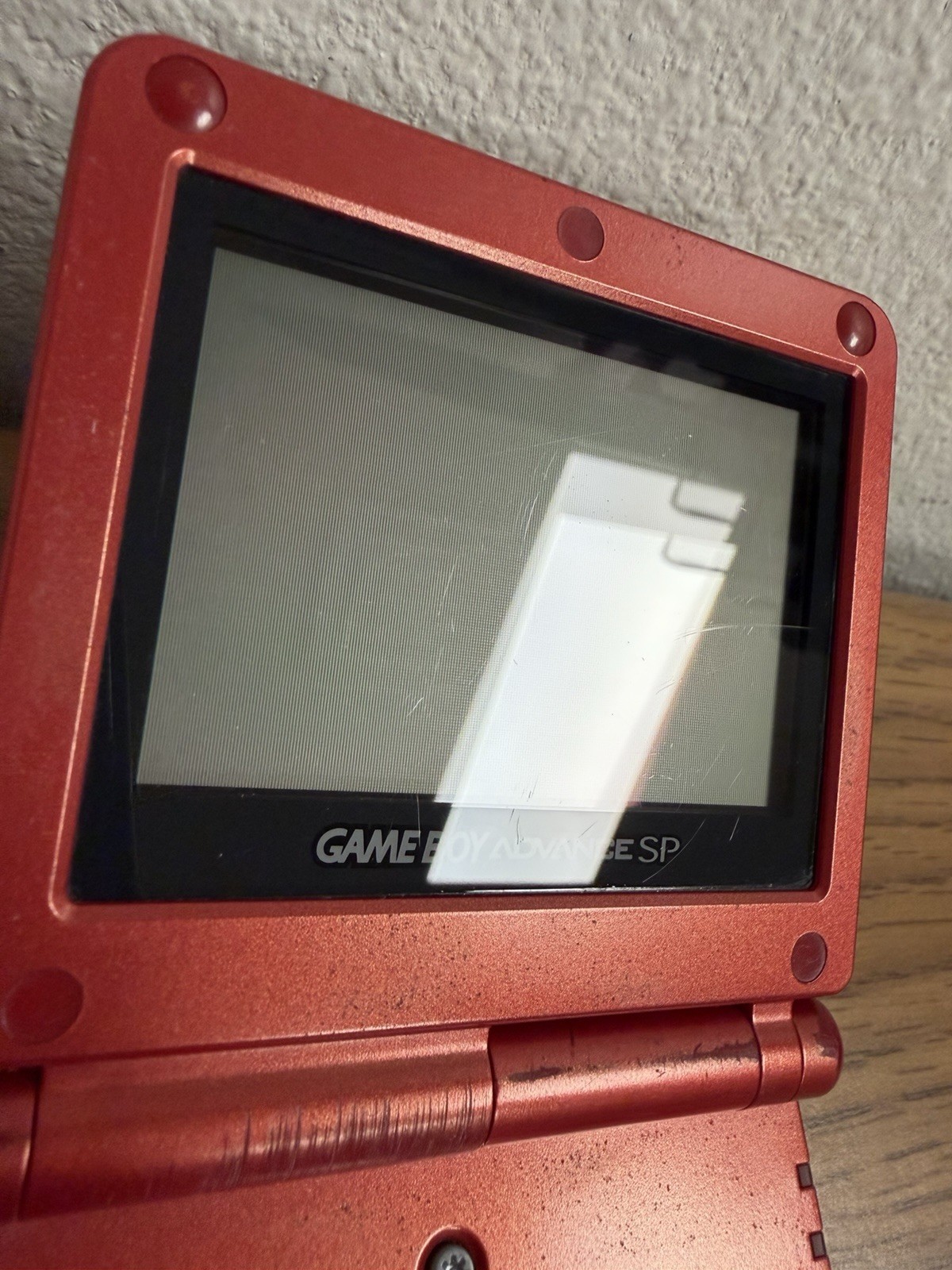 Nintendo Game Boy Advance SP Console (AGS-001) Flame Red Tested – No Charger