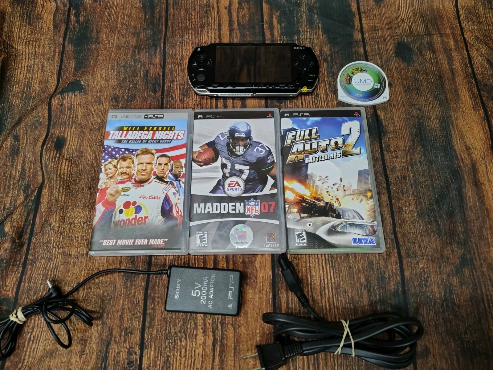 Sony PlayStation Portable PSP 1001 Black Fat Console Tested Working