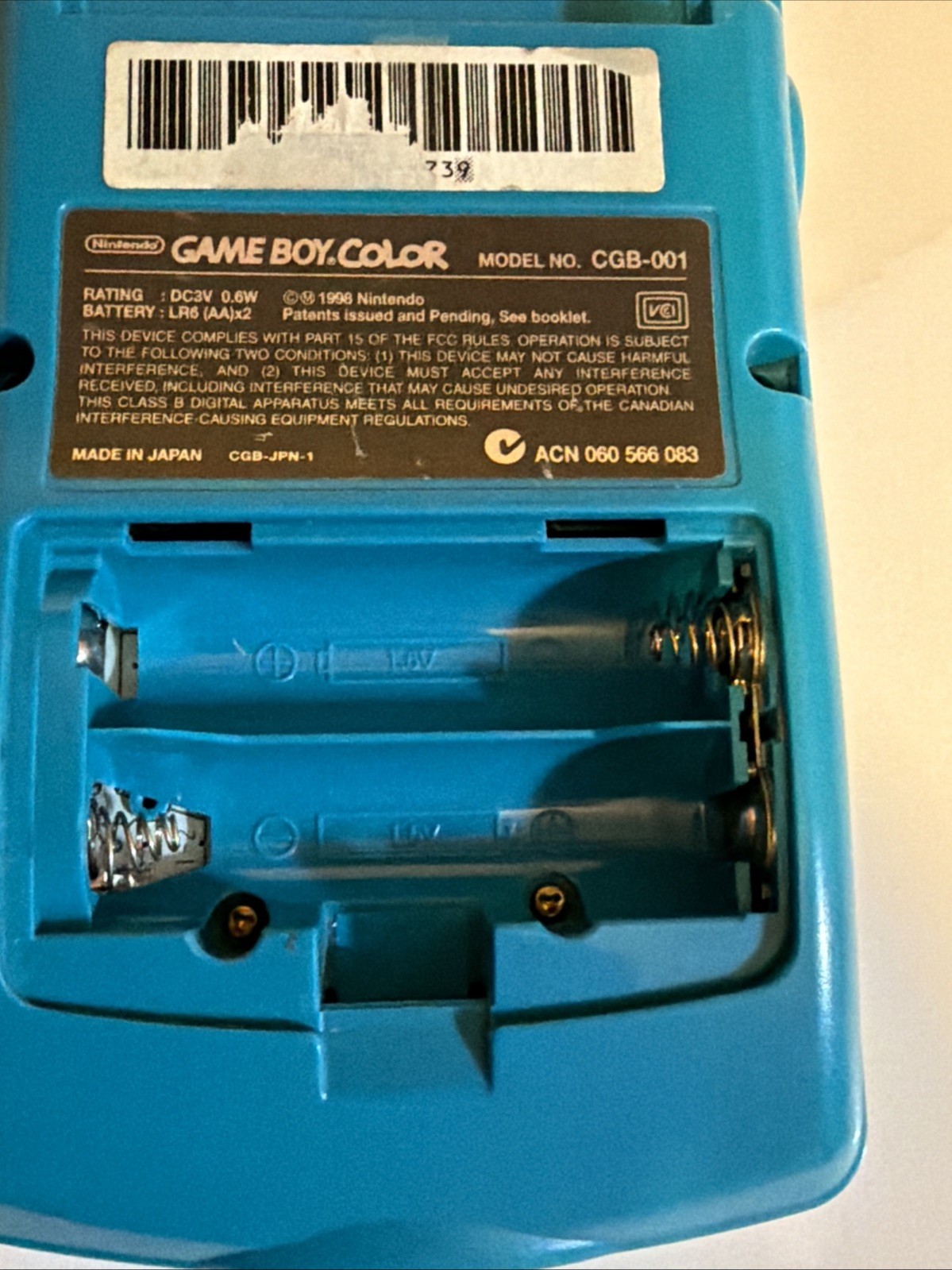 Nintendo Game Boy Color Handheld Game Console Teal Very Nice Tetris Not Included