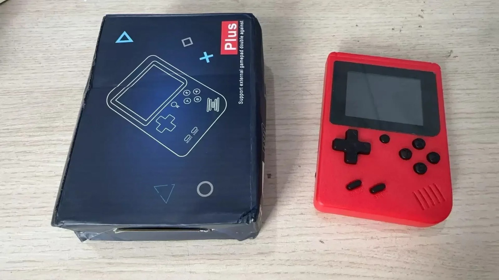 Retro Handheld Game Console 400 Games Built-in Rechargeable Kids TV Connect Red