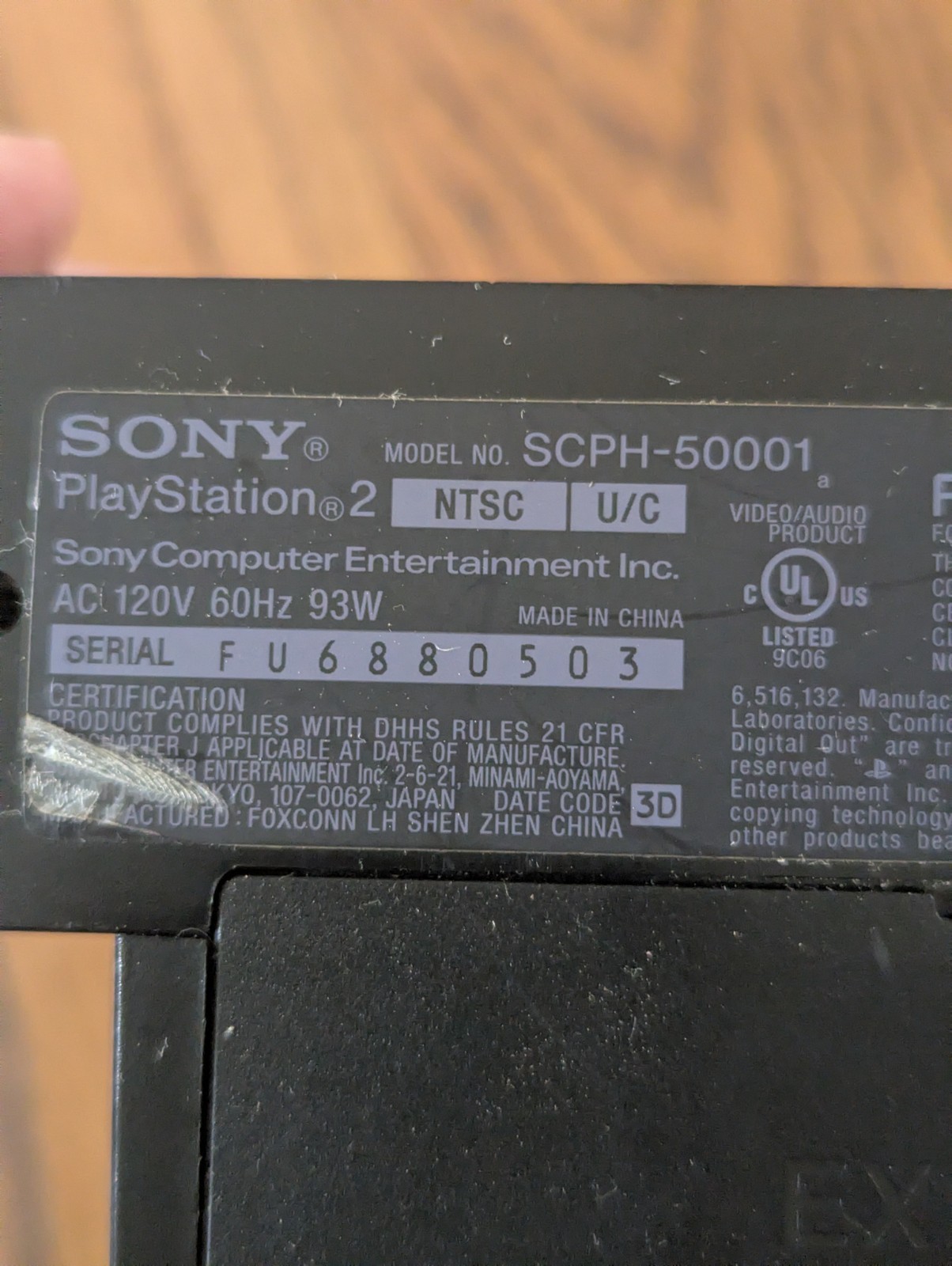 Sony PlayStation 2 PS2 SCPH-50001 NTSC-U/C Console Only Parts Only Untested