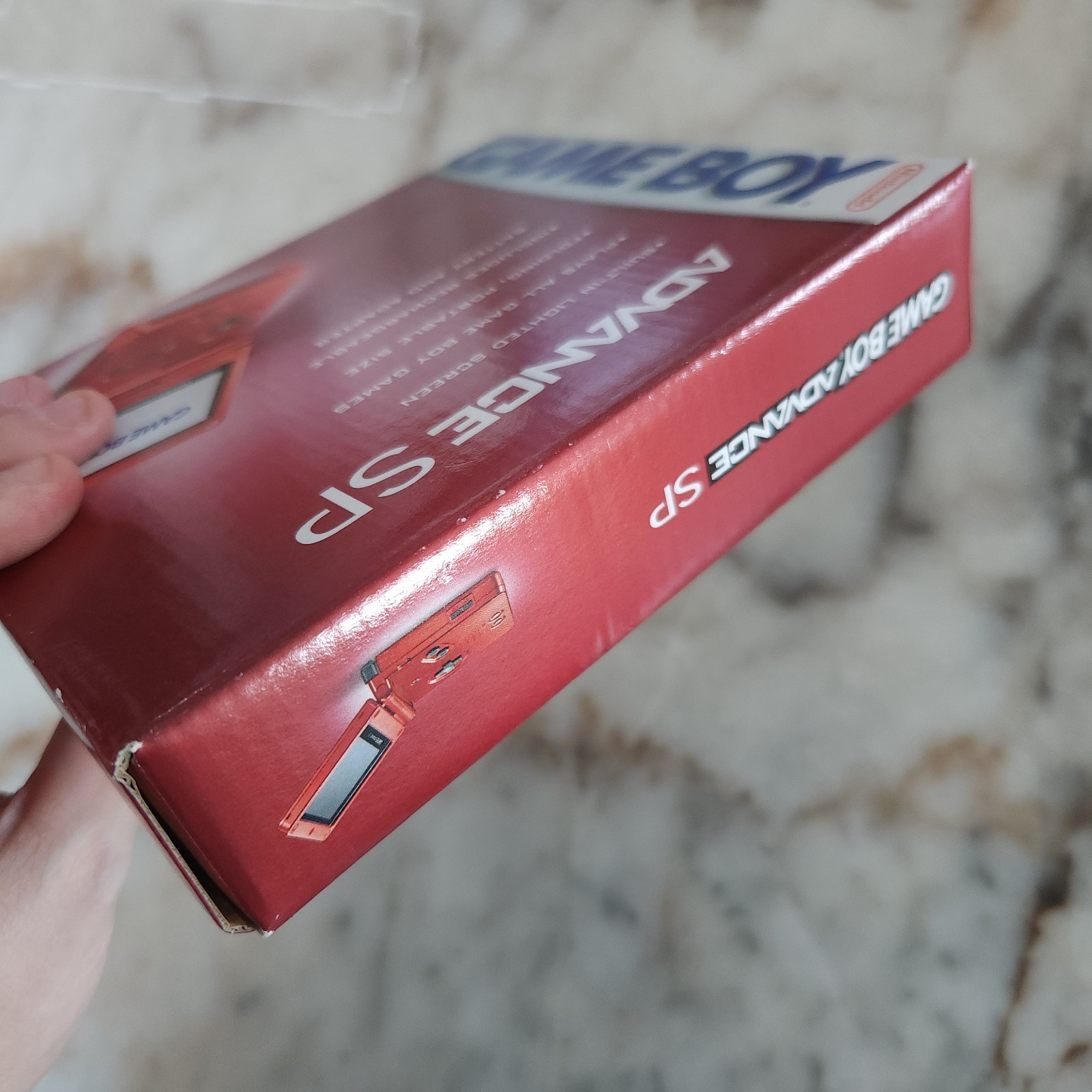 Game Boy Advance GBA SP AGS 001 Flame Red CIB NEVER USED