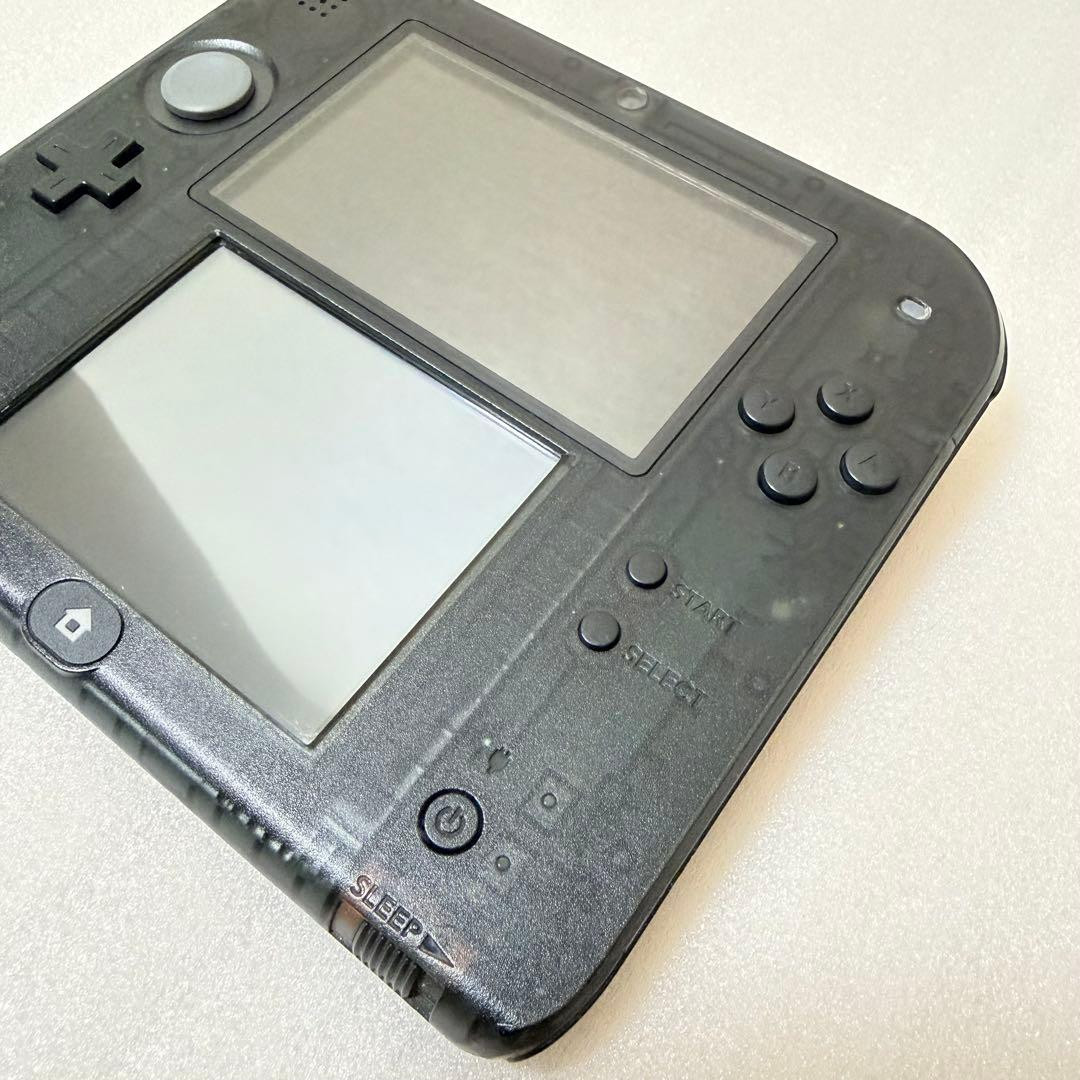 Nintendo 2DS Clear Black Handheld Console Box Charger 4GB Japan Version