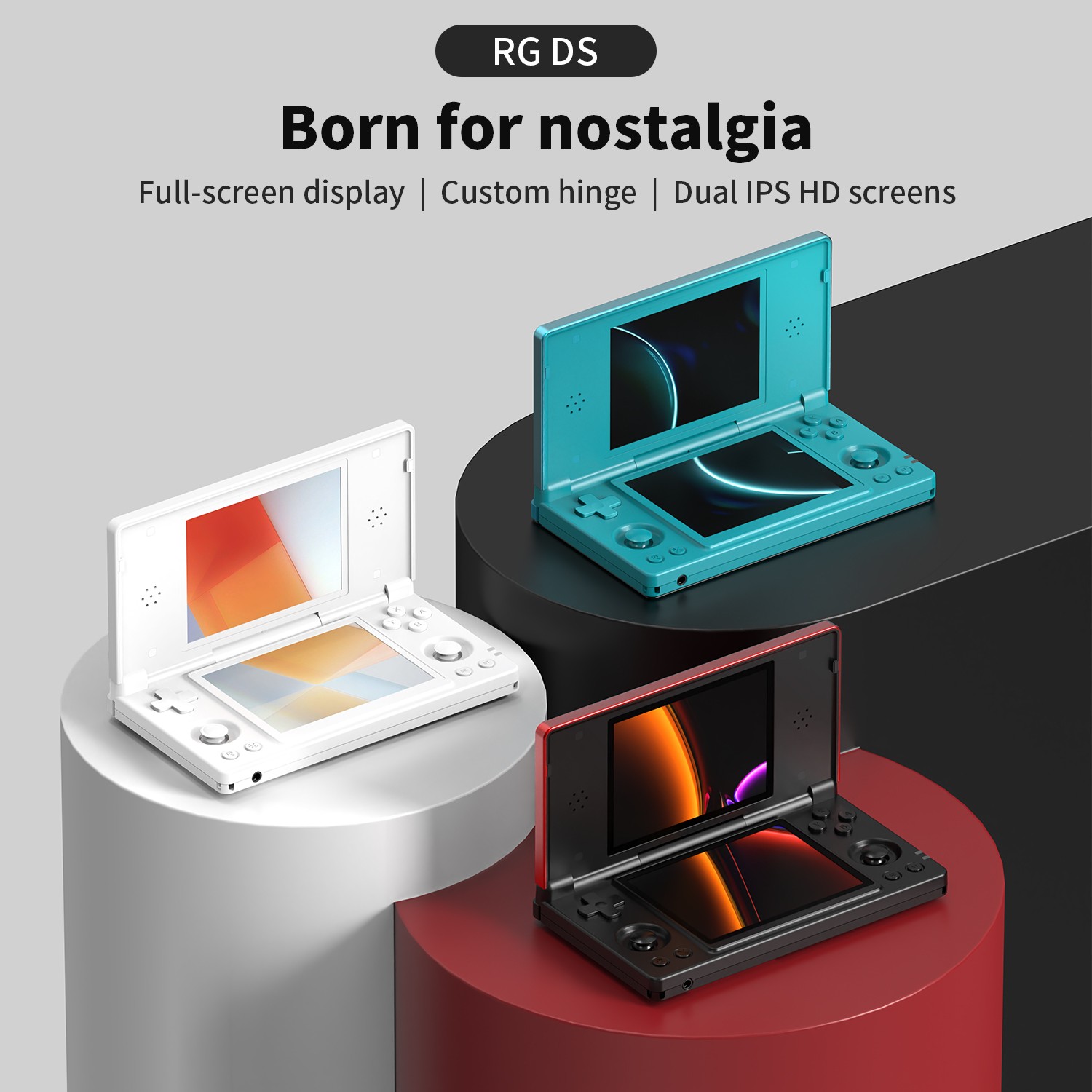 ANBERNIC RG DS Dual-Screen Retro Handheld Game Console Android14 4″IPS Flip Gift