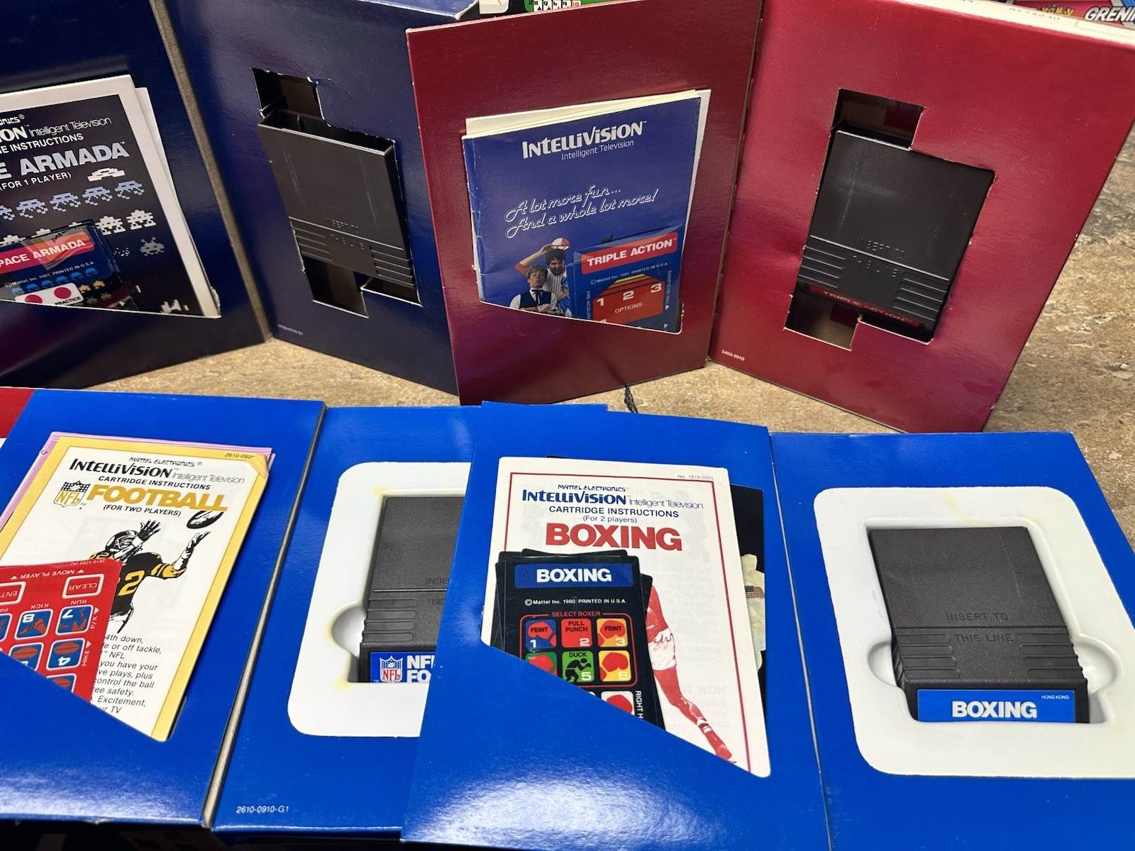 MATTEL INTELLIVISION CONSOLE VINTAGE VIDEO GAME SYSTEM COMPLETE IN BOX W/6 GAMES