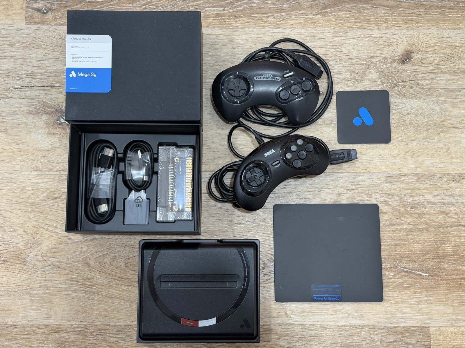 Analogue Mega Sg Console USA Black Colorway Sega Genesis Megadrive USED COMPLETE