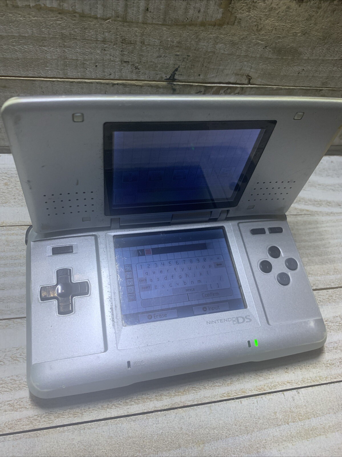 Original Fat Nintendo DS Silver W/ Stylus No Charger