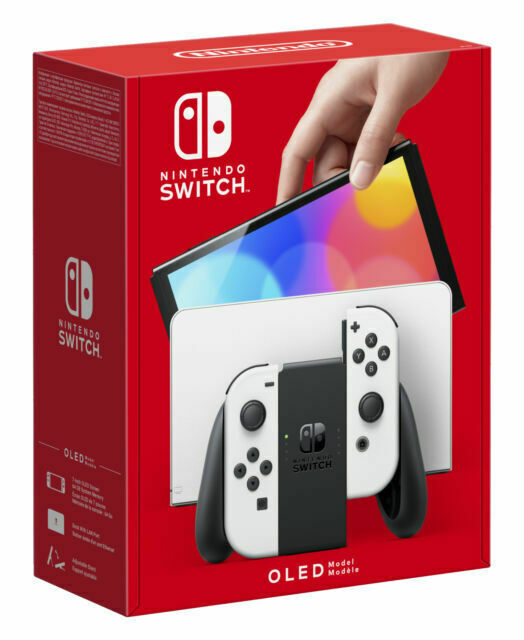 Nintendo Switch OLED Model HEG-001 Handheld Console 64GB – White / Neon Blue,red