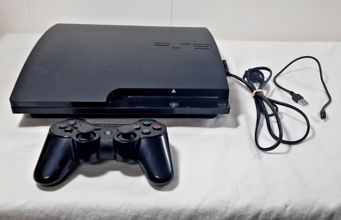 Sony PlayStation 3 Slim PS3 120GB CECH-2001A Console + Controller + 2 Games