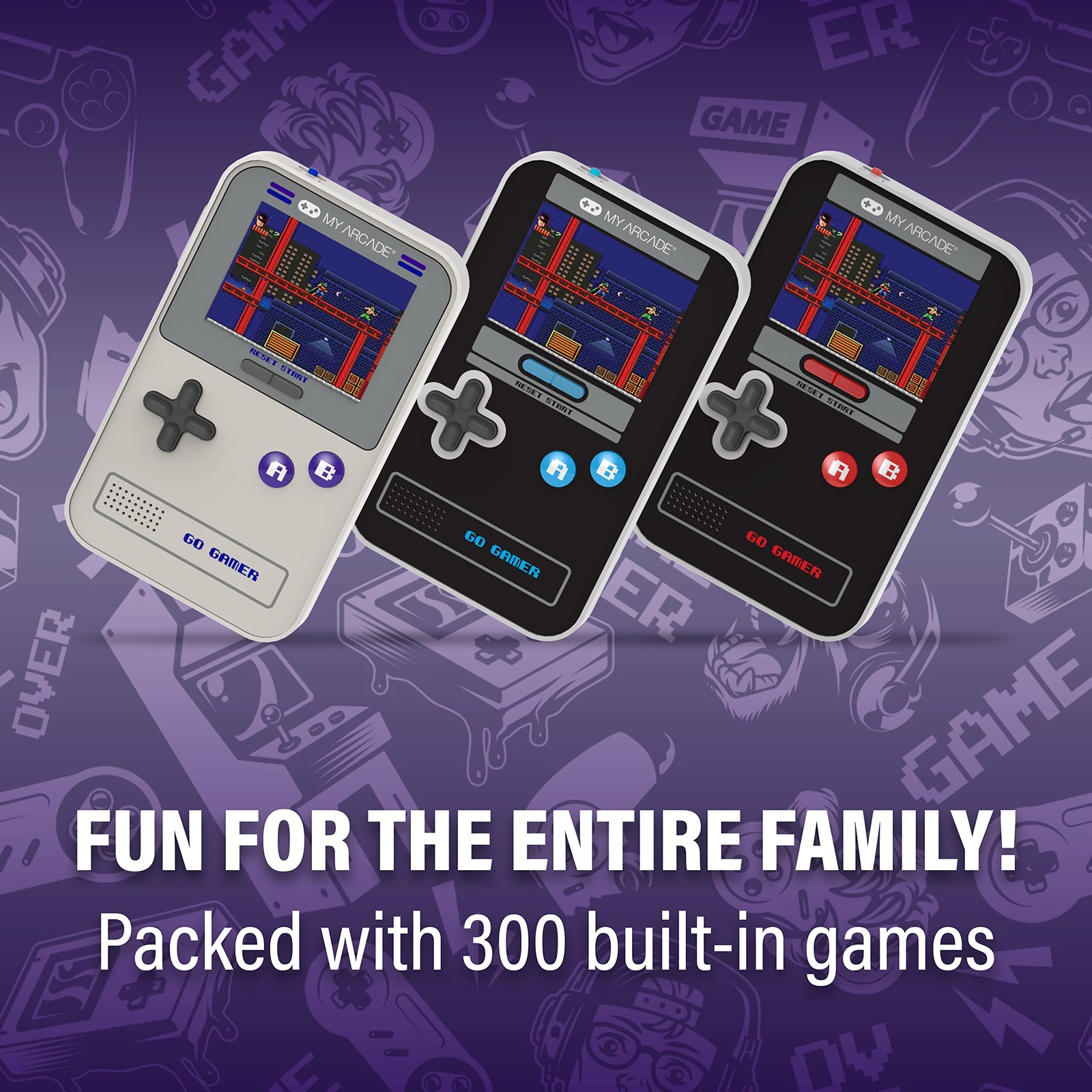 Go Gamer Classic-Blue: Preloaded Game Console with 300 Games, 2.5 inch Screen…