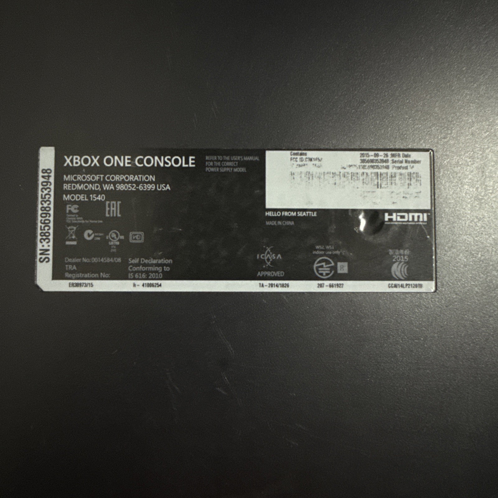 Microsoft Xbox One 500GB Home Video Game Console System (1540) | Console ONLY