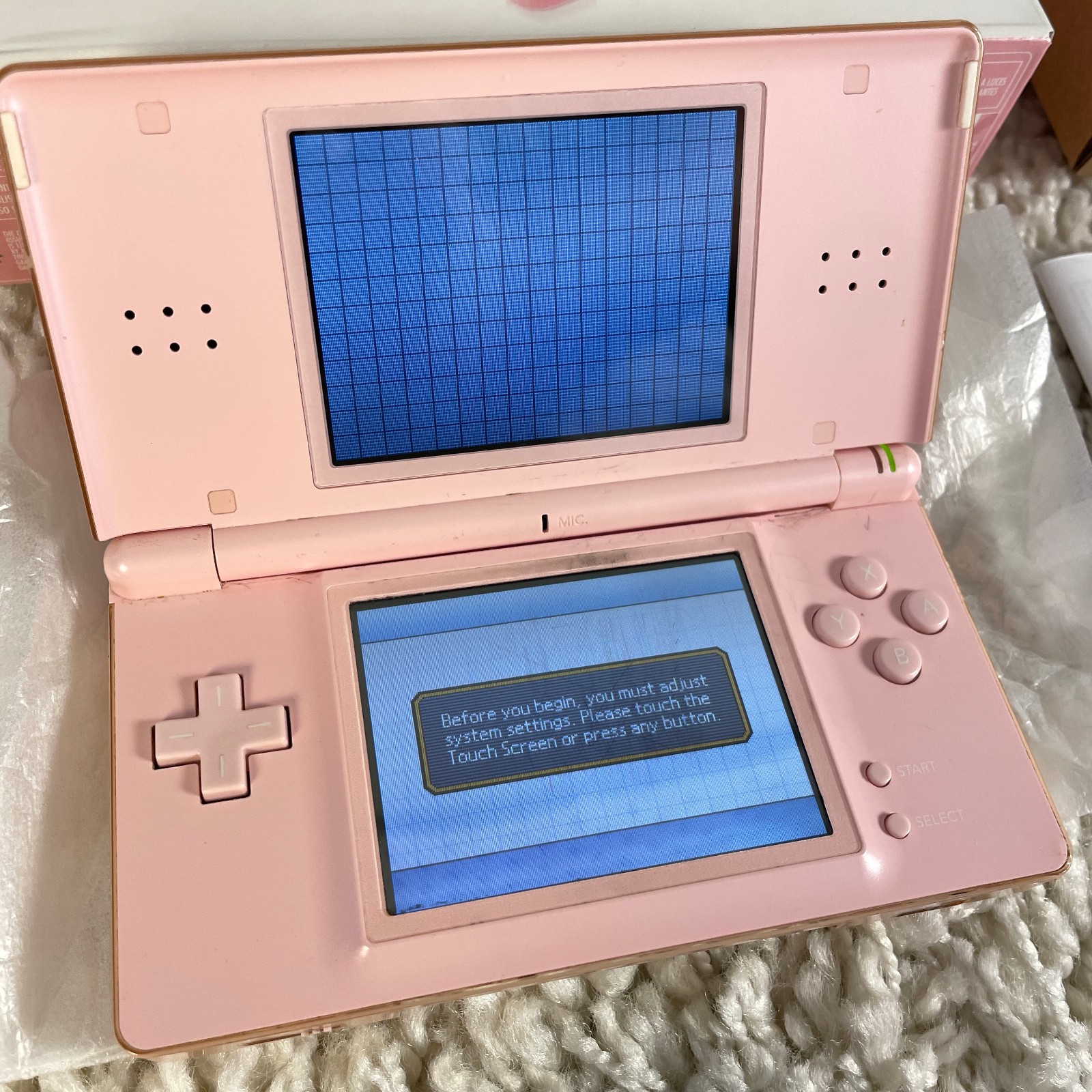 Nintendo DS Lite Coral Rose Pink Handheld System USG-001 Complete In Box CIB