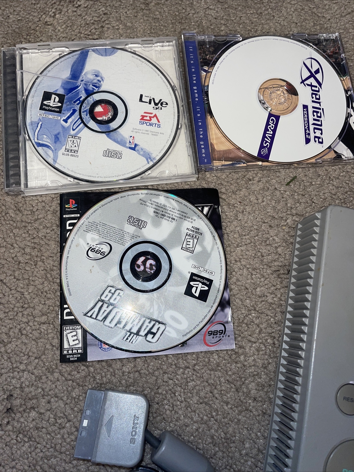 Play Station with games and remote/ no cords to hook up