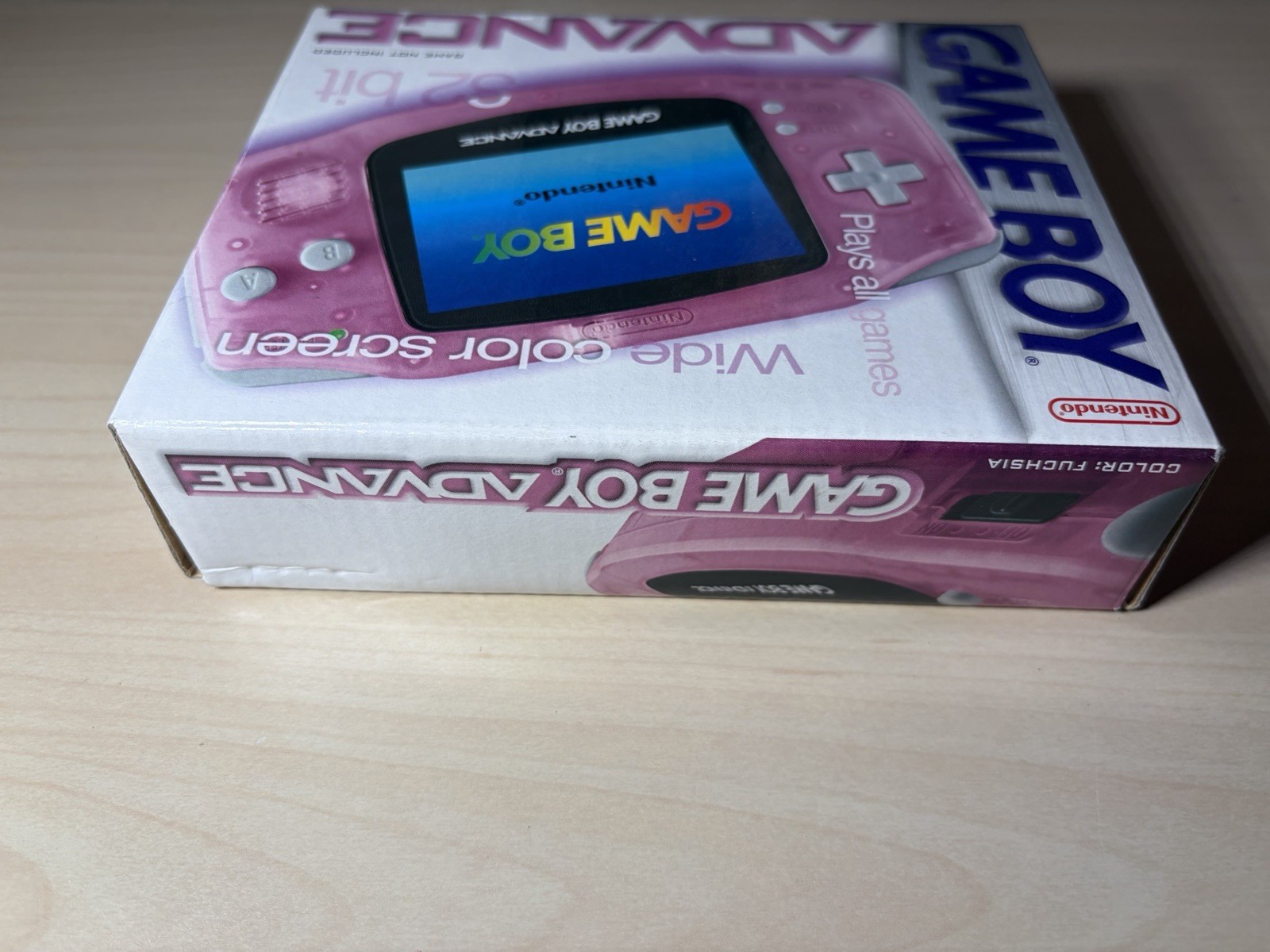 Nintendo GameBoy Advance GBA Pink – 100% Complete Batteries – MINT – Open Box