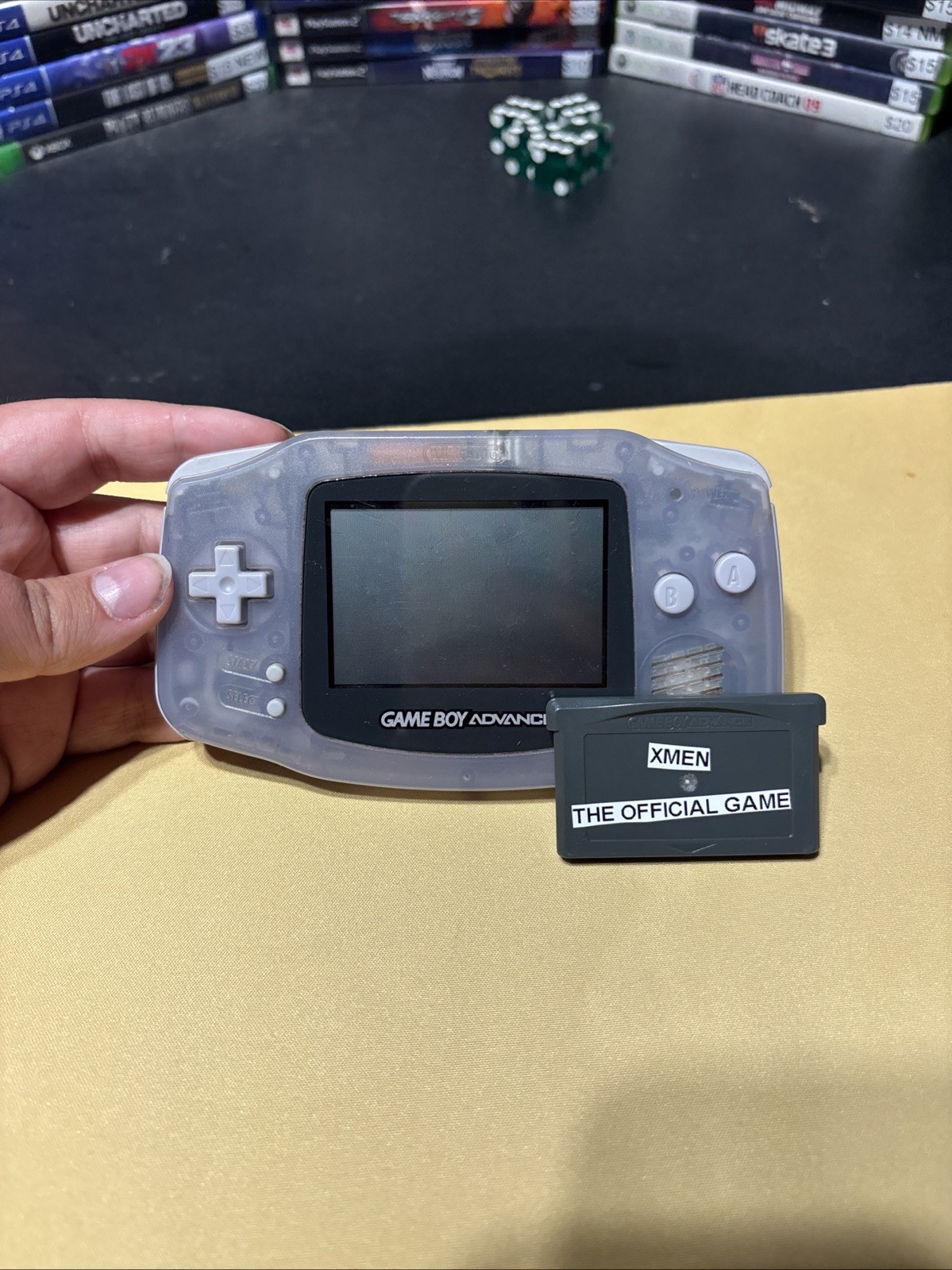 Nintendo Gameboy Advance Glacier Blue Tested Works With 1 Game No Battery Cover