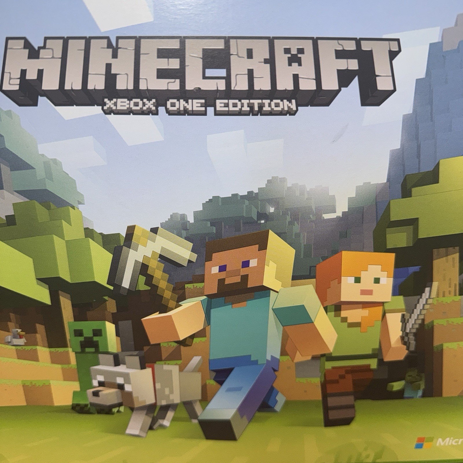 Microsoft Xbox One S White Console Minecraft Box Inserts Cords No Controller 500