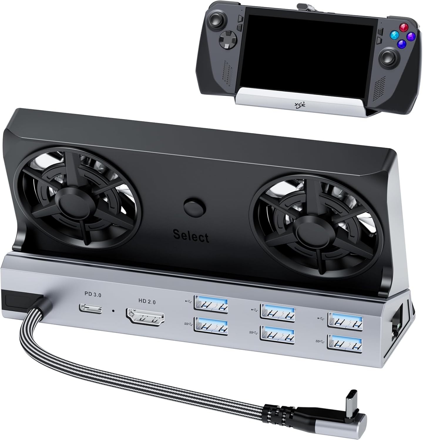 Multi-Device 12-in-1 Docking Station with 4K Output, 6 Ports & Cooling Fans