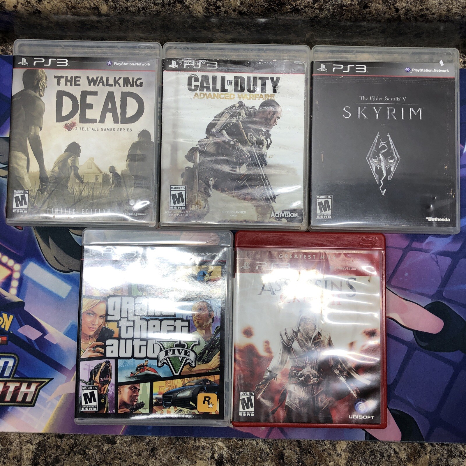 Sony Playstation 3 Slim 150 GB Console Controller, Cables, & 5 Games PS3 #ML37