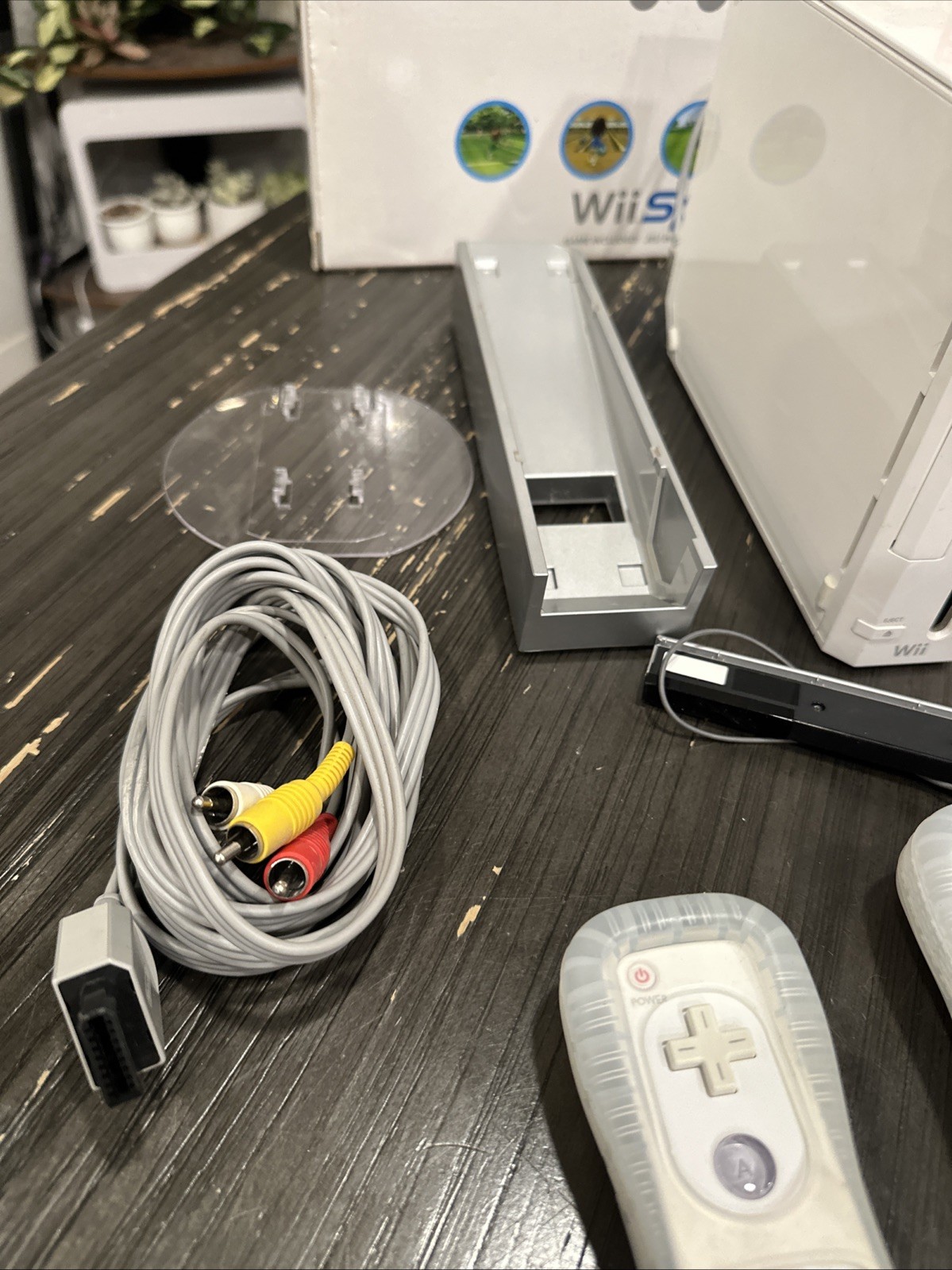 Nintendo Wii Console With Remote Numchuck Cords Sensor Manuel No Games Included