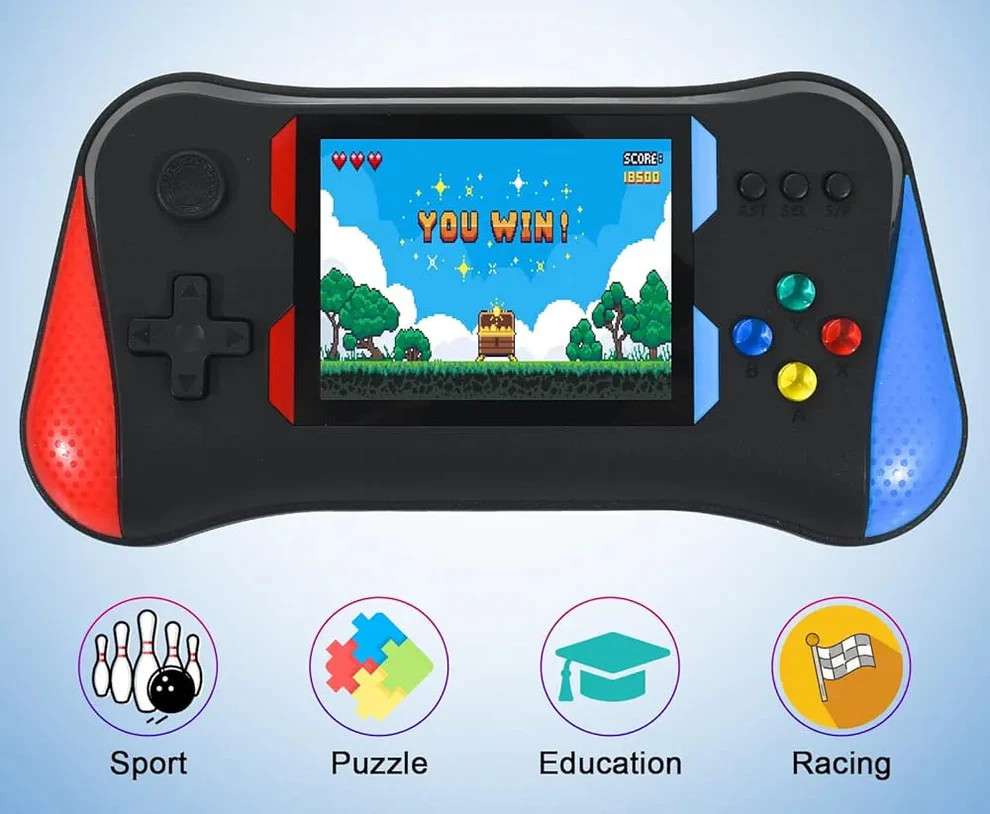 X7M 3.5” LCD Screen Retro Handheld Video Game Console Rechargeable Battery