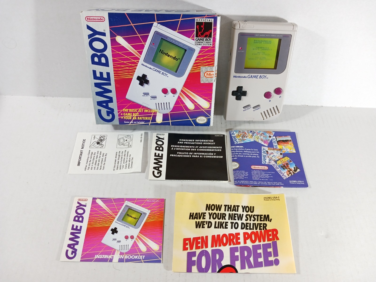 Nintendo GameBoy DMG Complete With Box Original Tested CIB Box Manual Game Boy