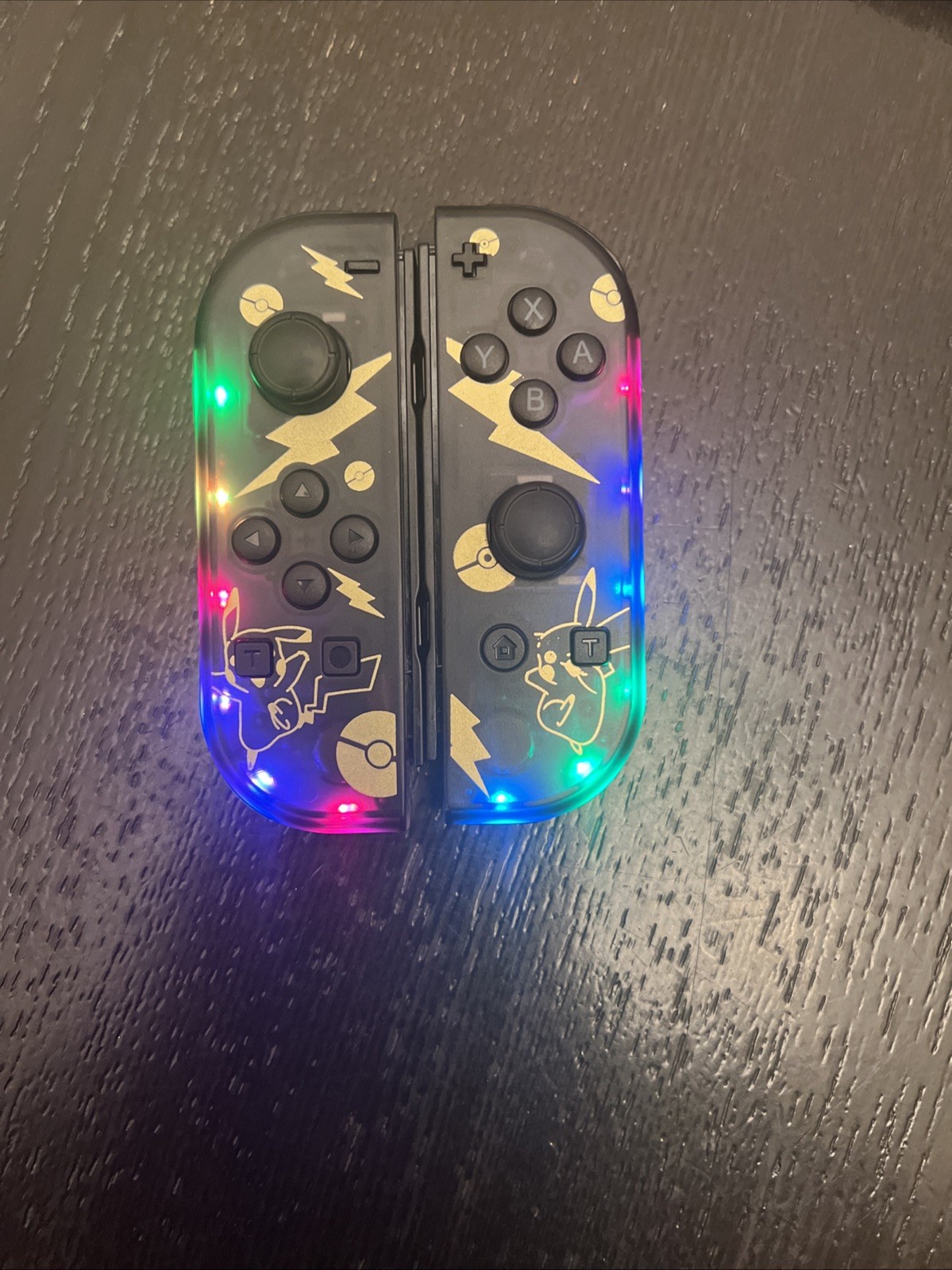 Nintendo Switch White OLED With Custom LED Controllers.Dock and charger included