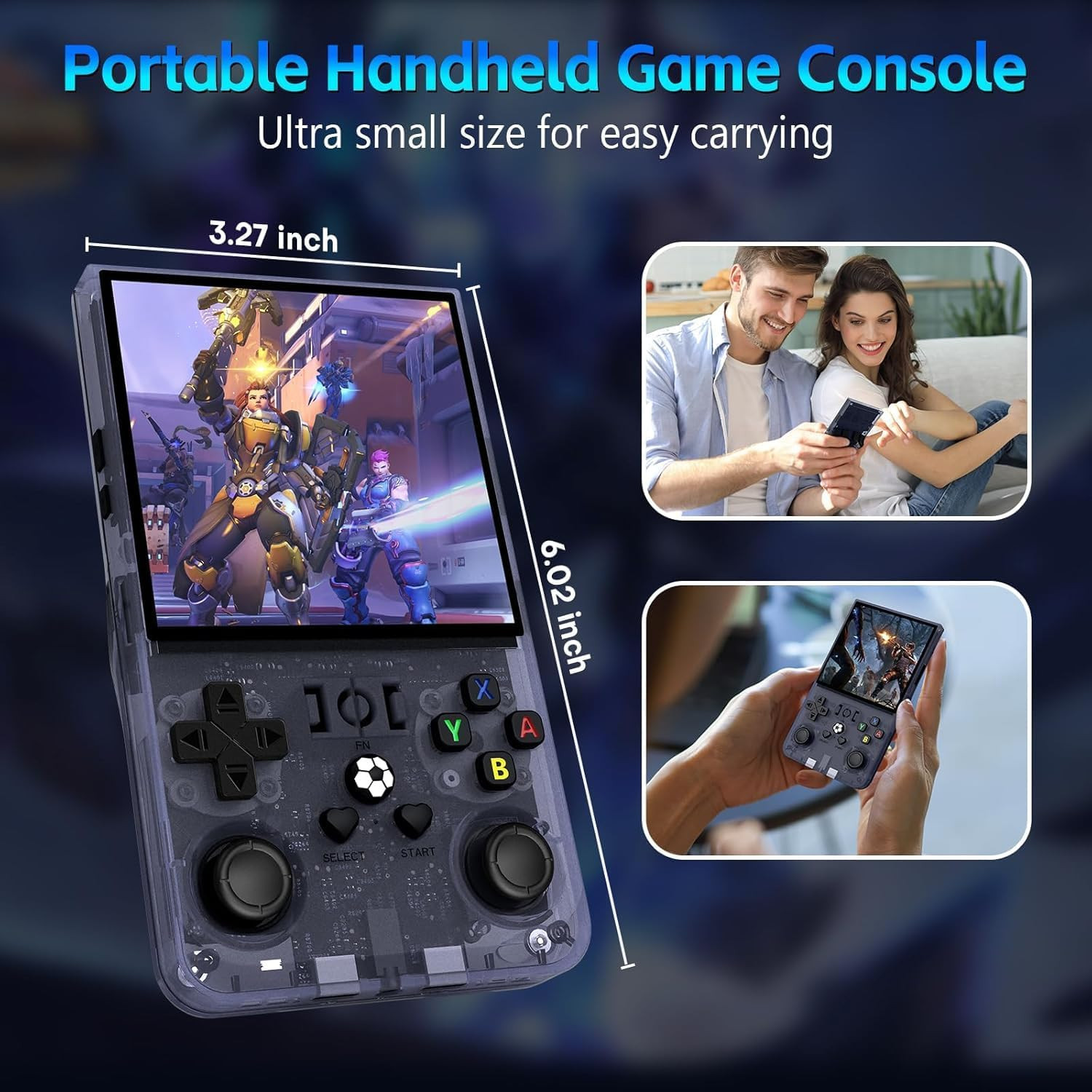 R36Max Retro Handheld Game Console, Video Game Console with 64G TF Card, 4000Mah