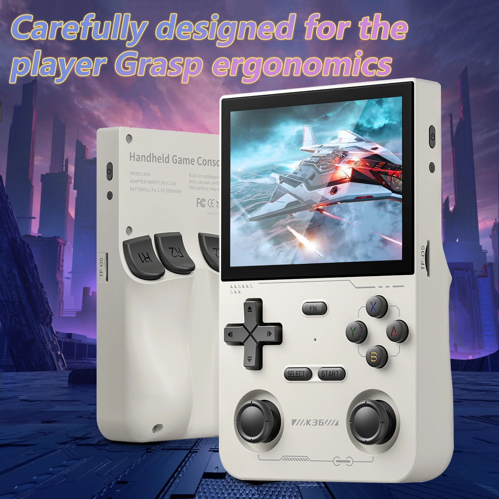K36 Retro Handheld Game Console 3.5″ IPS 64GB Portable Emulator