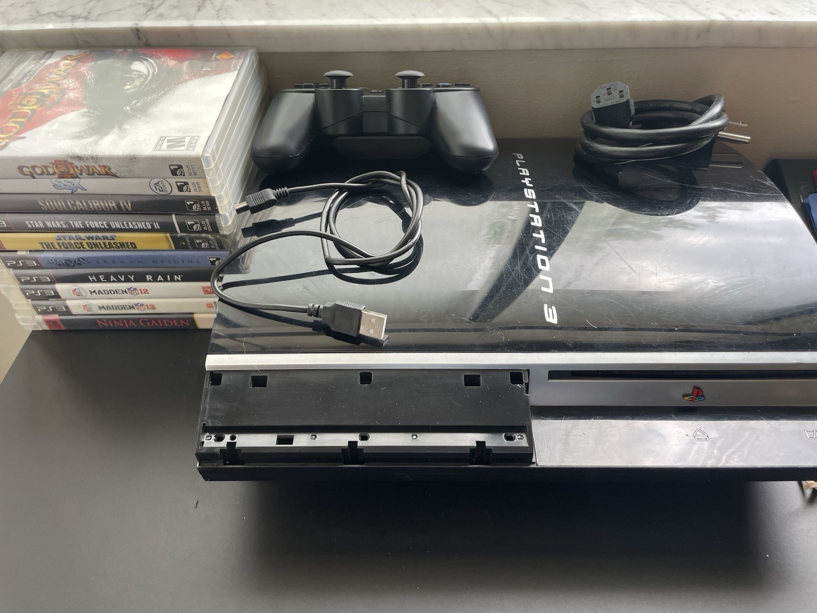 Sony PlayStation 3 PS3 Fat Console CECHH01 Bundle – 10 Games (God of War & More)